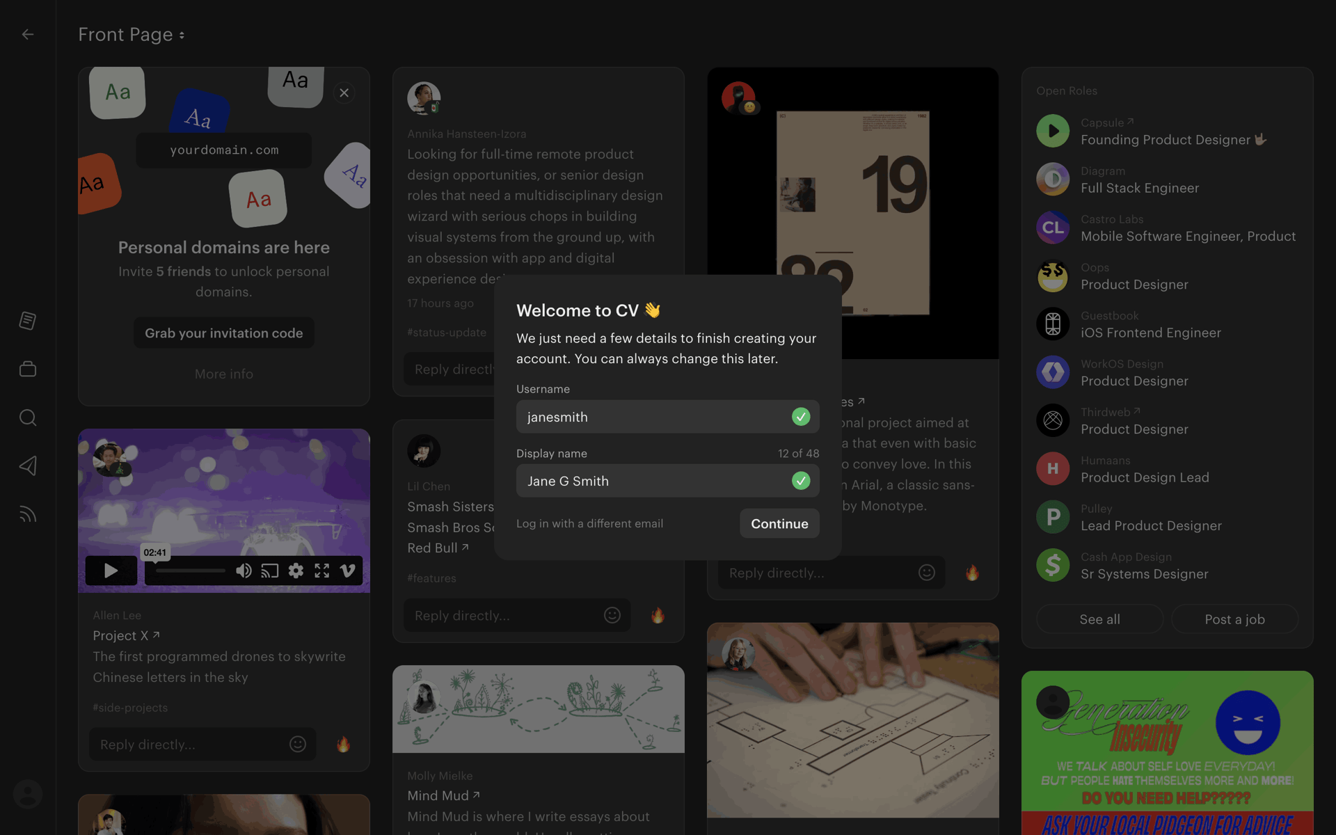 Read.cv Web Social Networking interface screenshot 12
