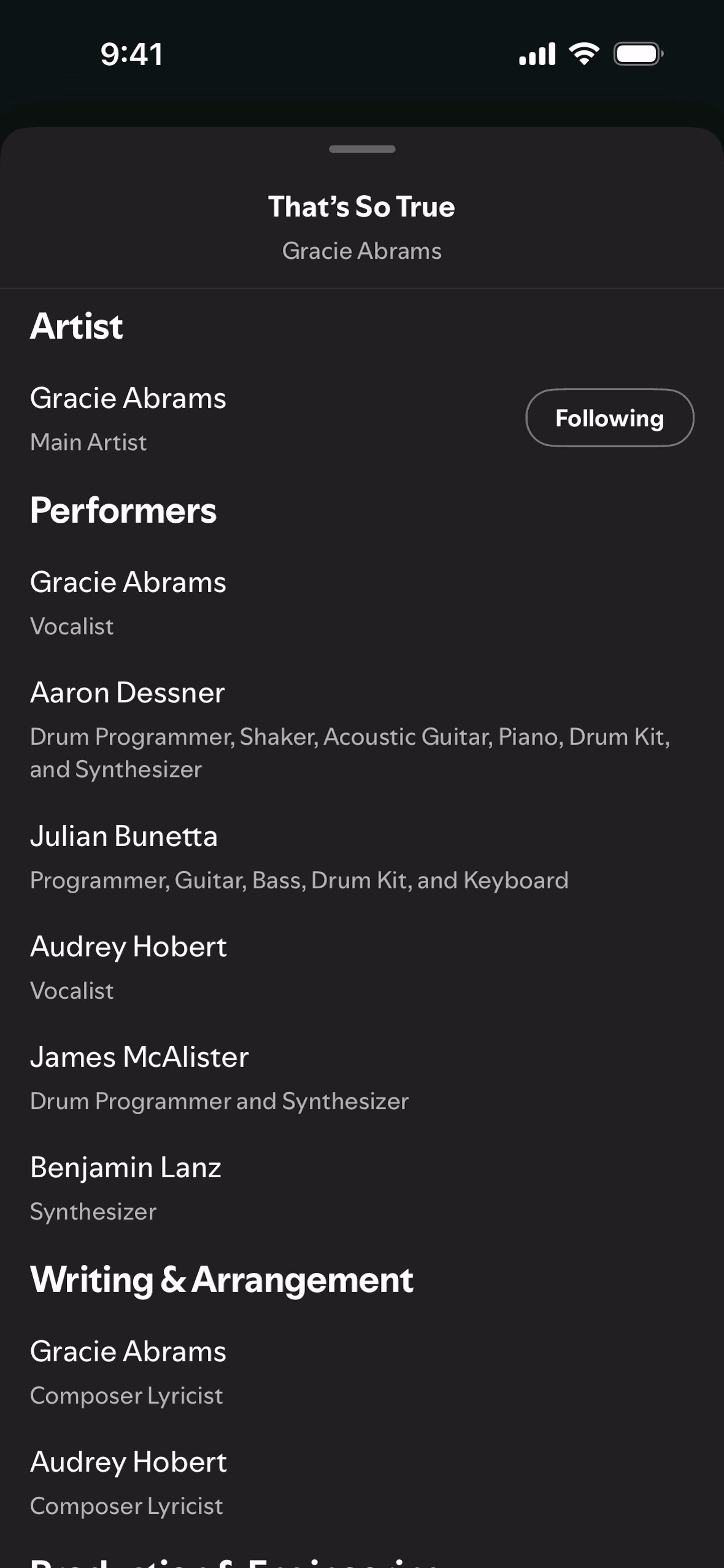 Spotify iOS Music & Audio interface screenshot 21