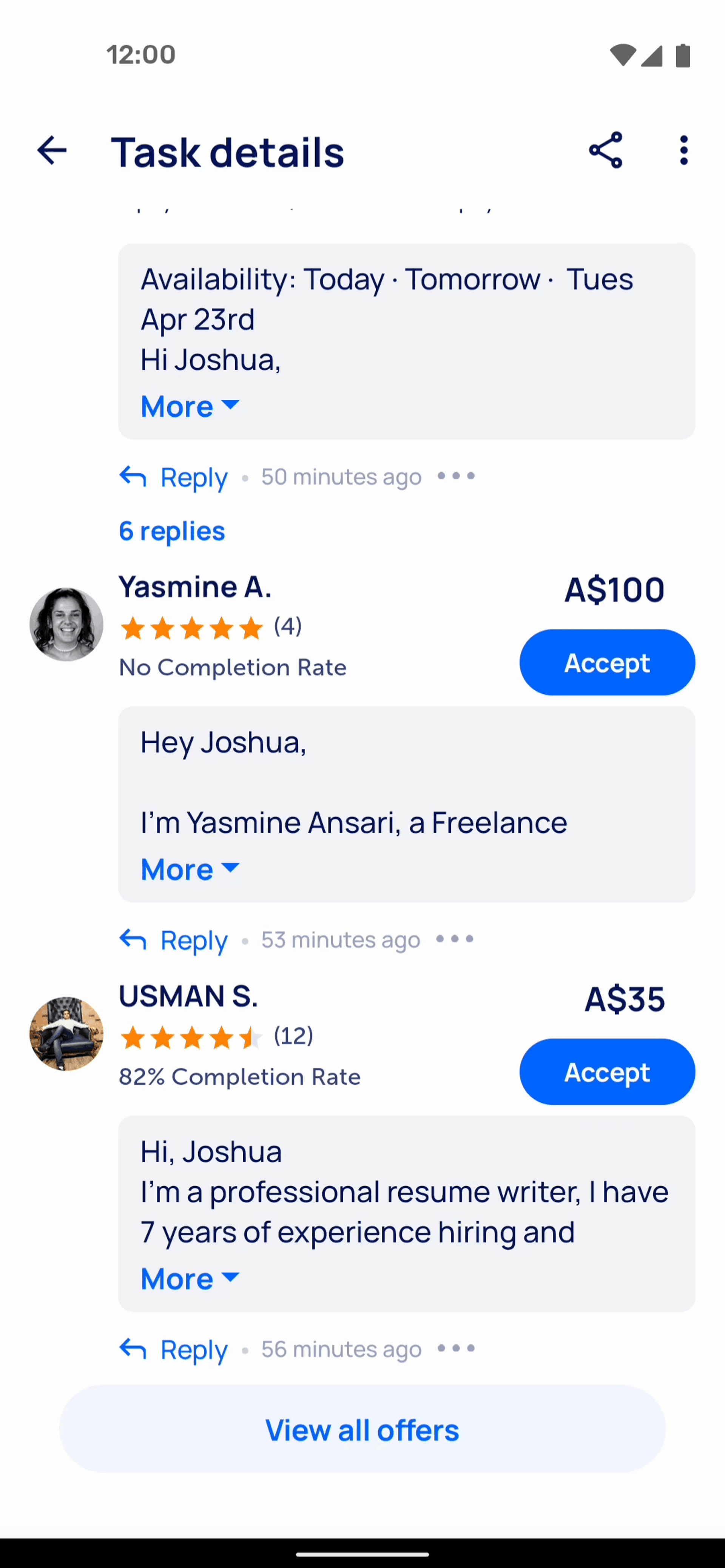 Airtasker Android Business interface screenshot 3
