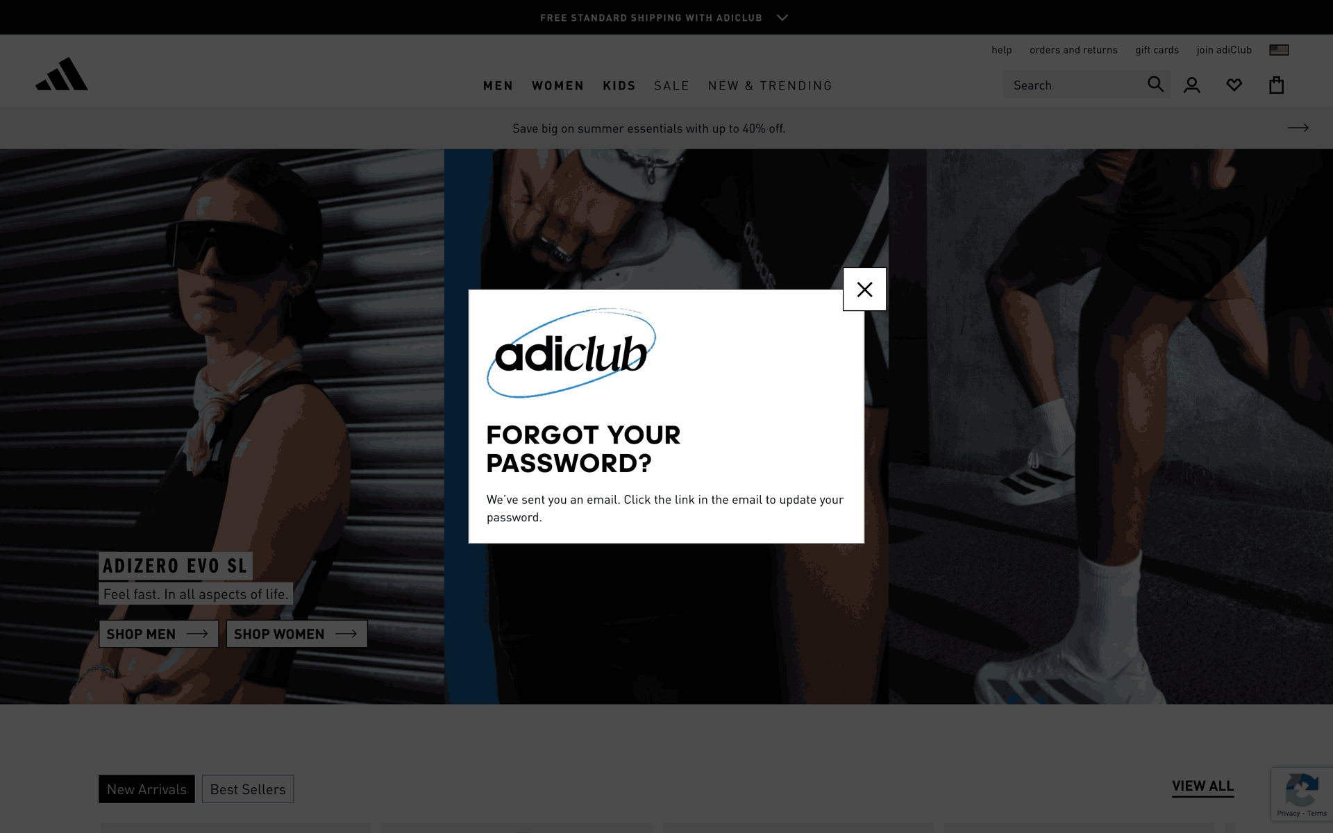 adidas Web Sports interface screenshot 17