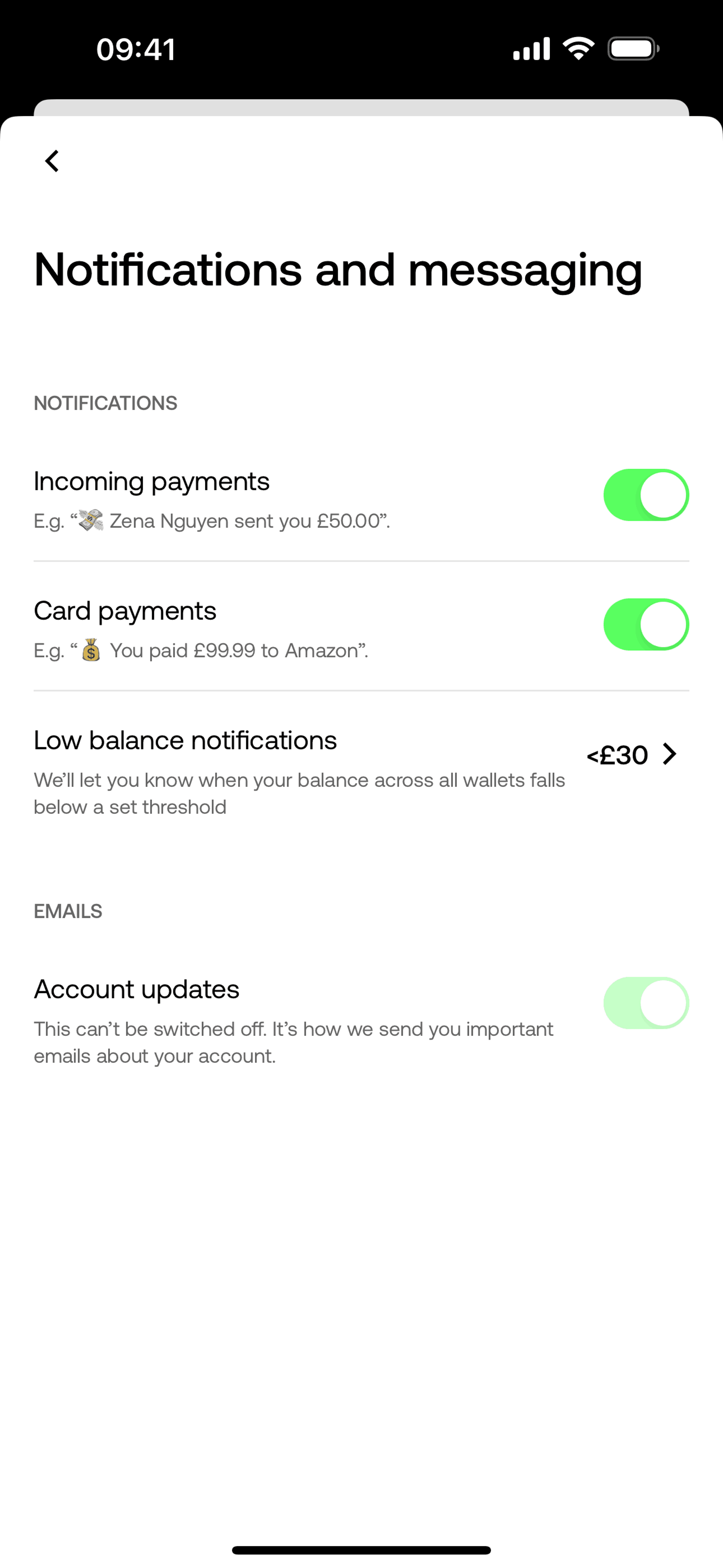Zing iOS Finance interface screenshot 22