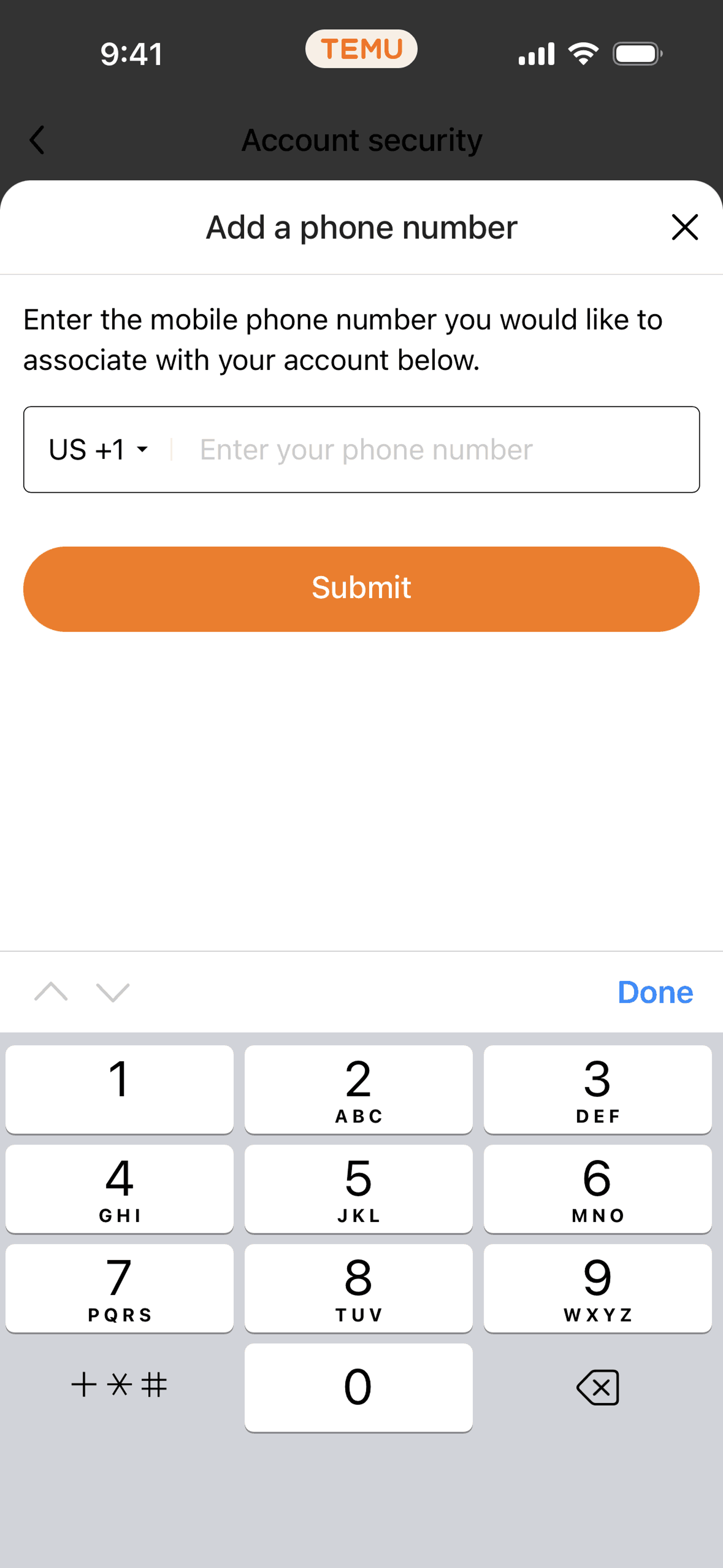 Temu iOS Shopping interface screenshot 21