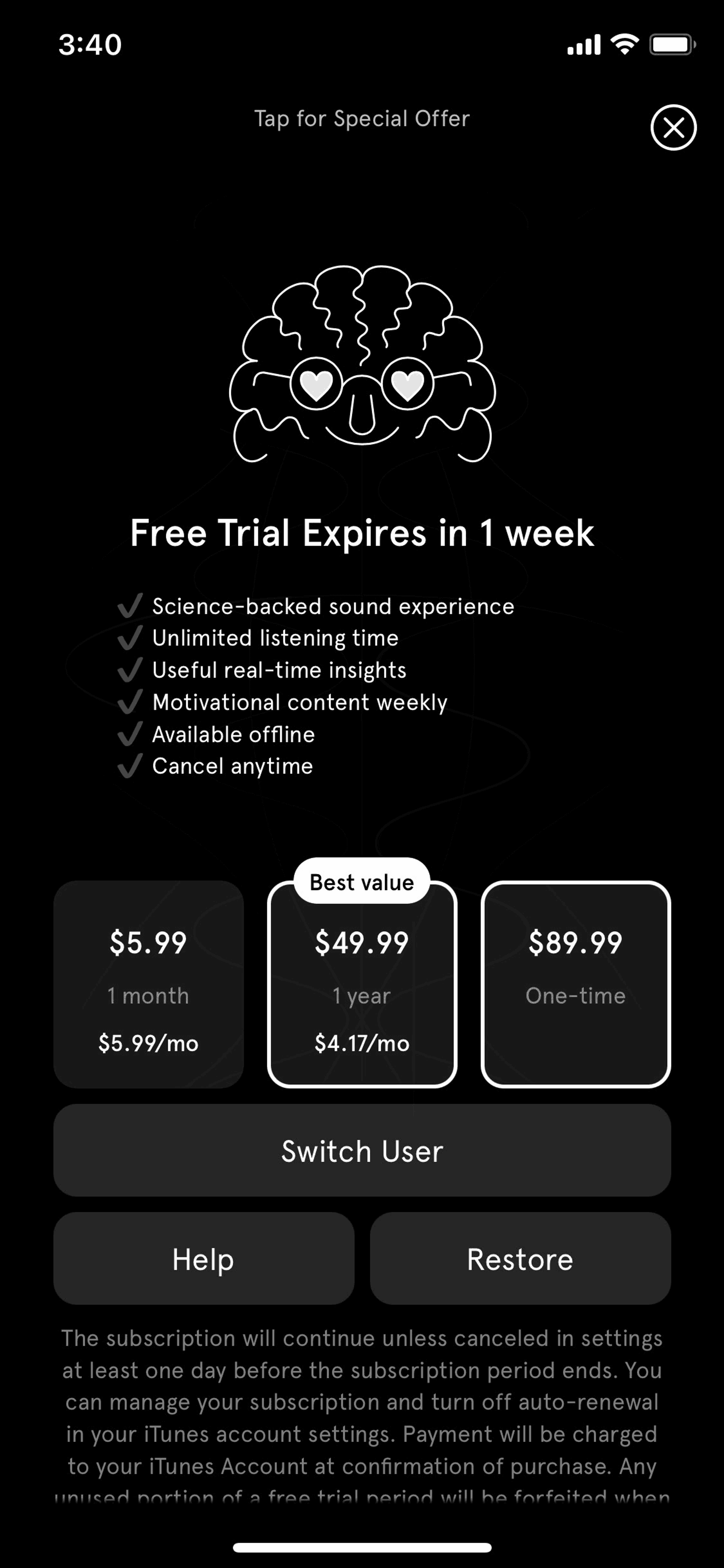 Endel iOS Health & Fitness interface screenshot 13