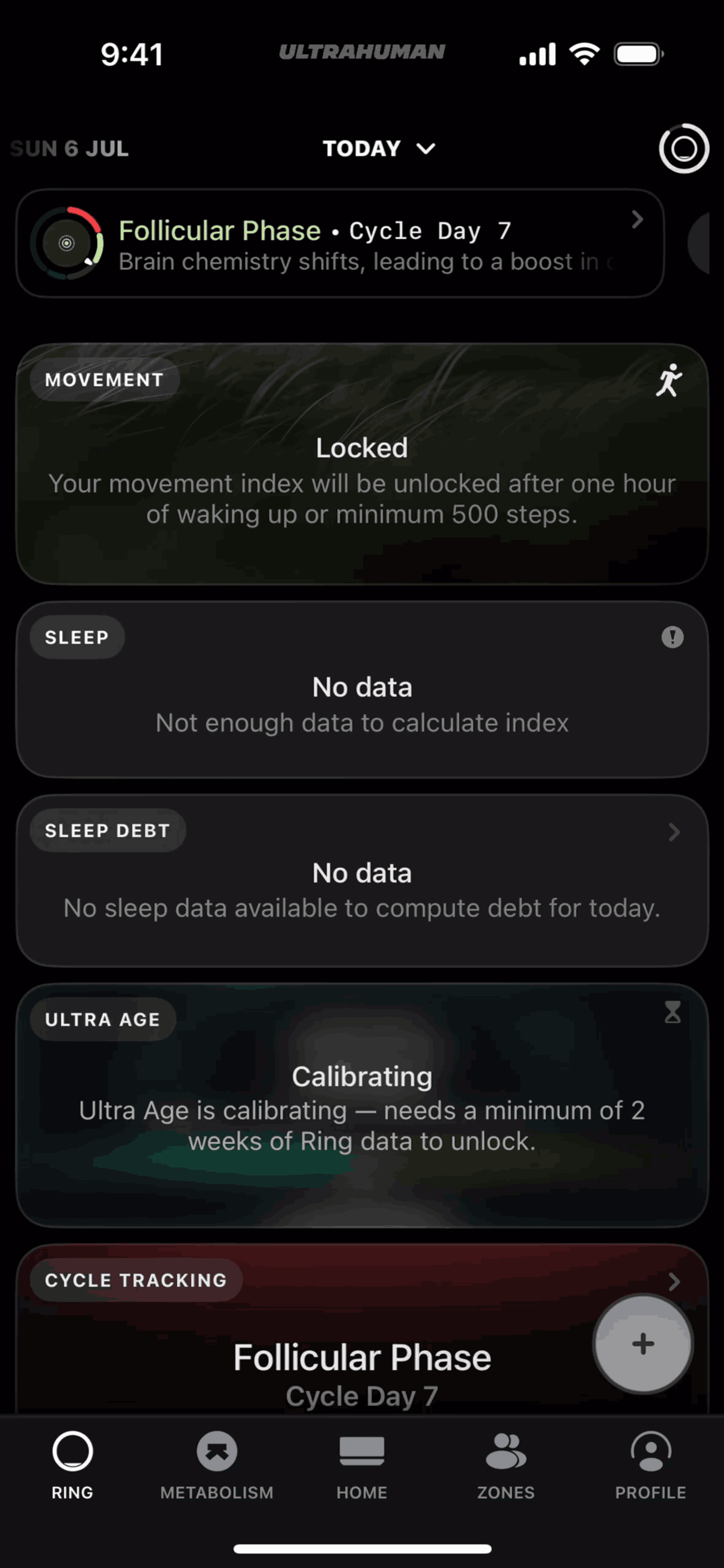 Ultrahuman iOS Health & Fitness interface screenshot 2