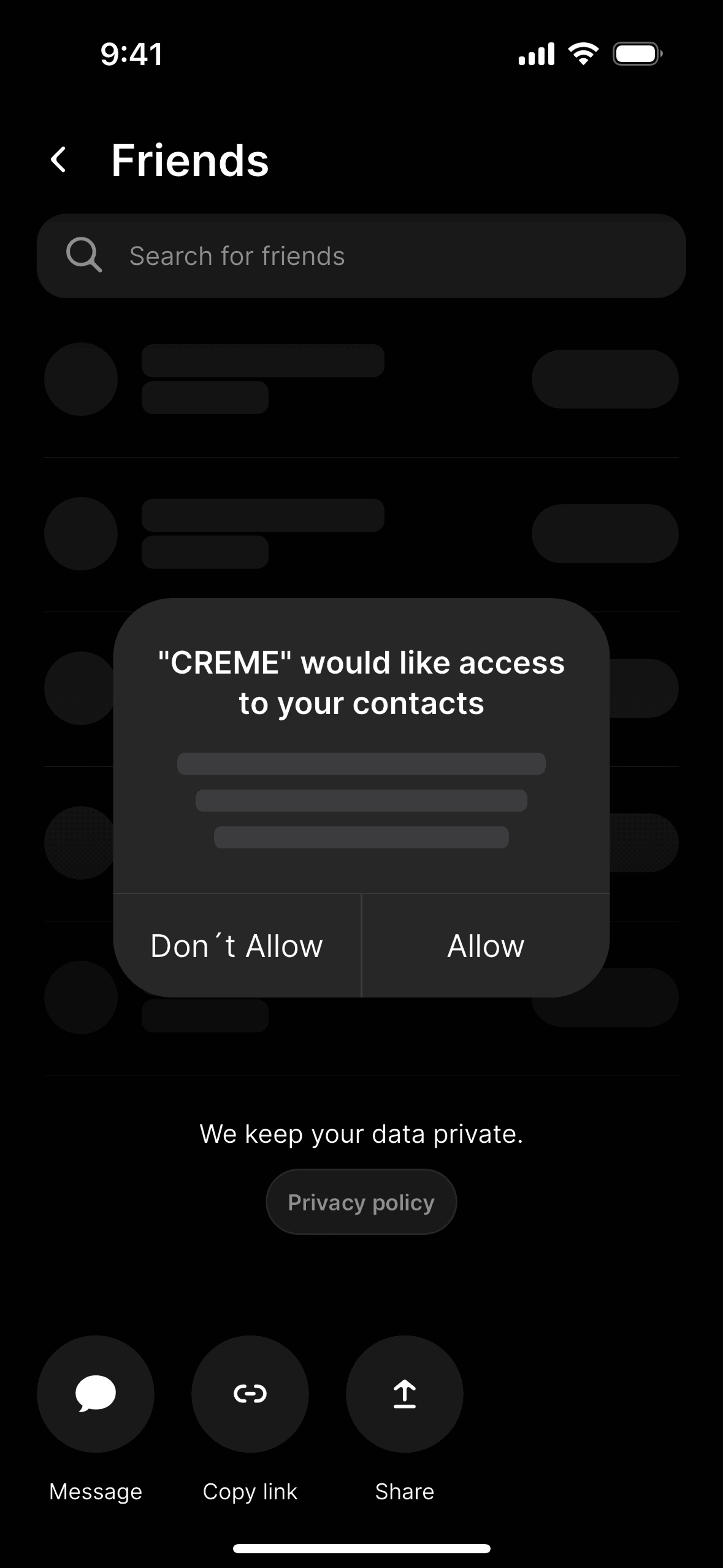 CREME iOS AI interface screenshot 13