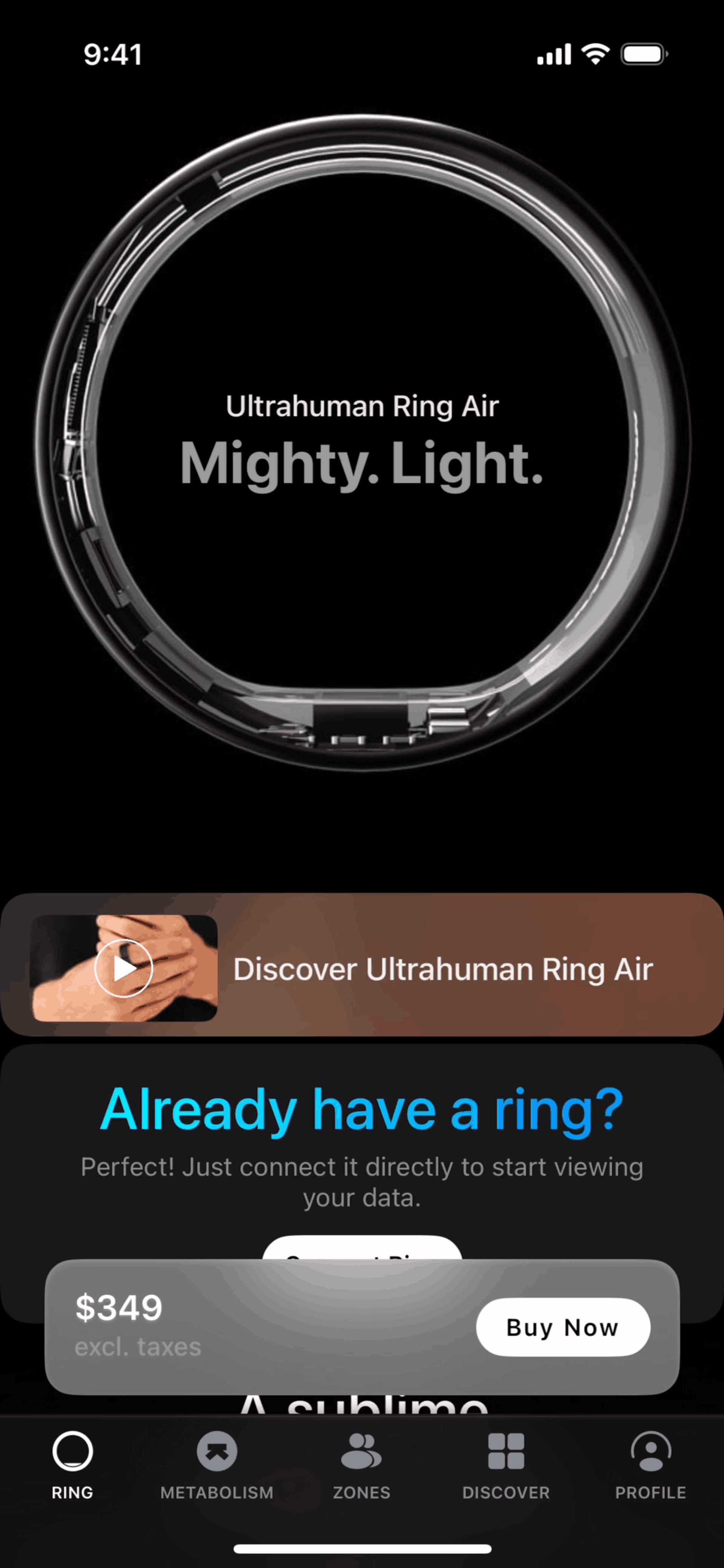 Ultrahuman iOS Health & Fitness interface screenshot 4