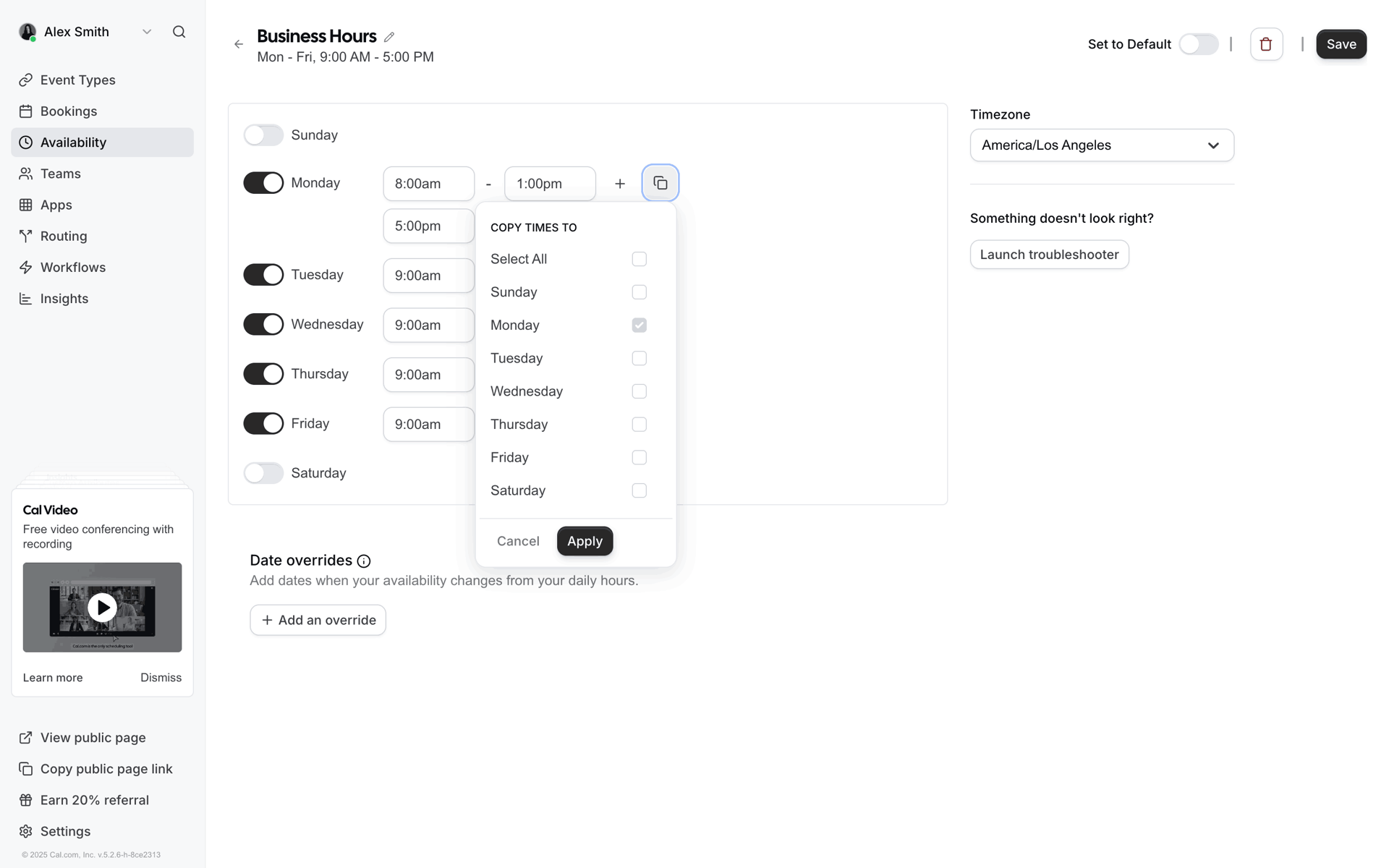 Cal.com Web AI interface screenshot 11