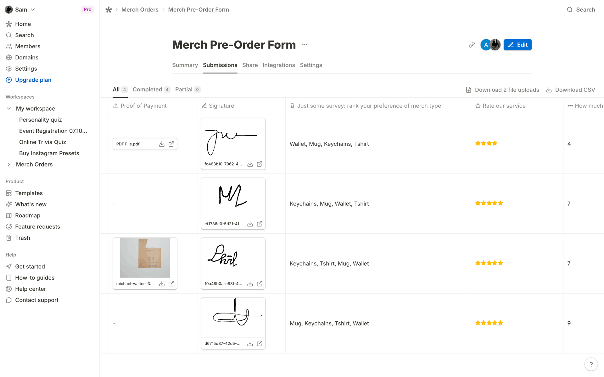 Tally Web Productivity interface screenshot 20