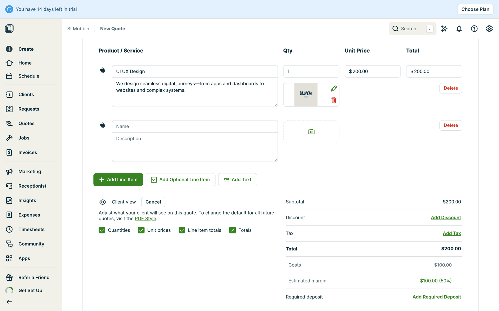 Jobber Web Business interface screenshot 19
