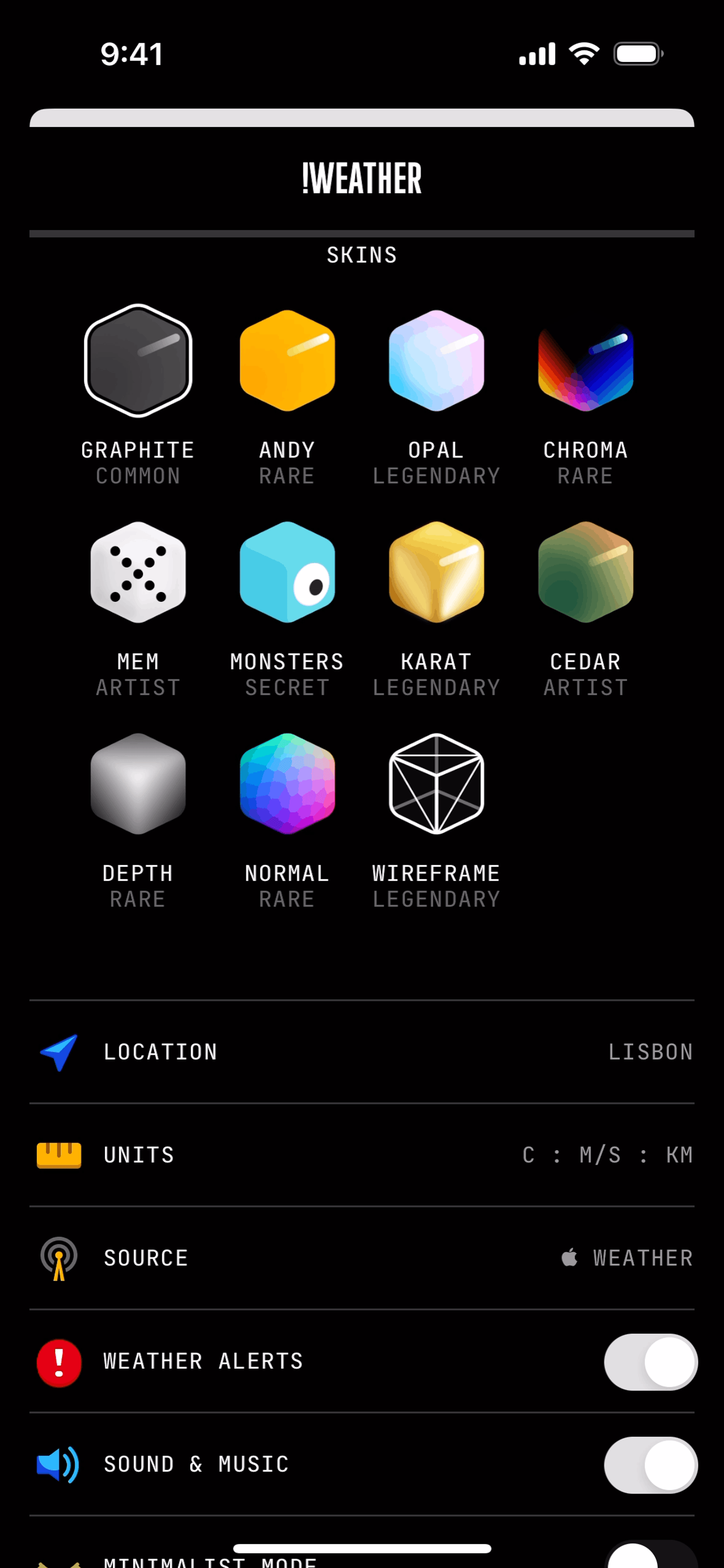 (Not Boring) Weather iOS Utilities interface screenshot 14