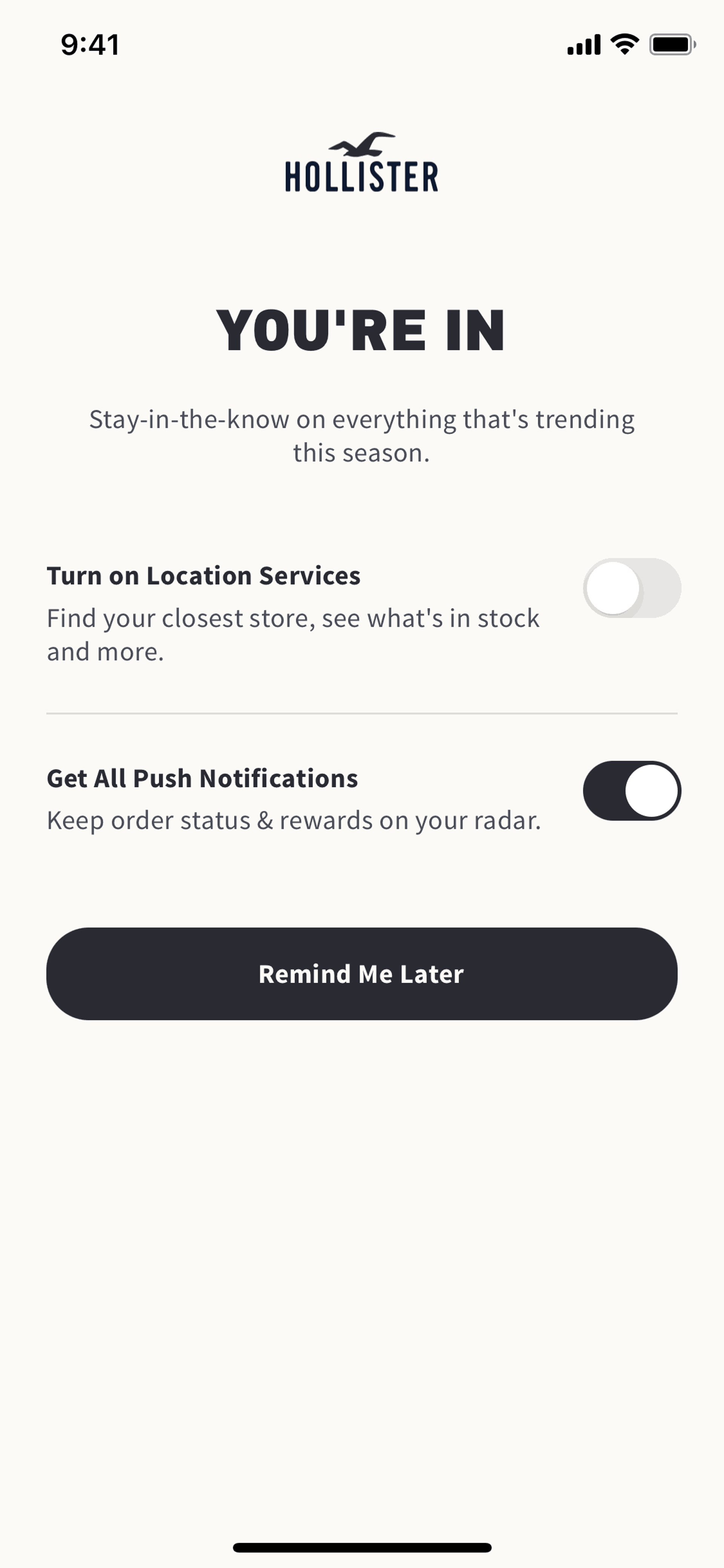Hollister Co. iOS Shopping interface screenshot 15