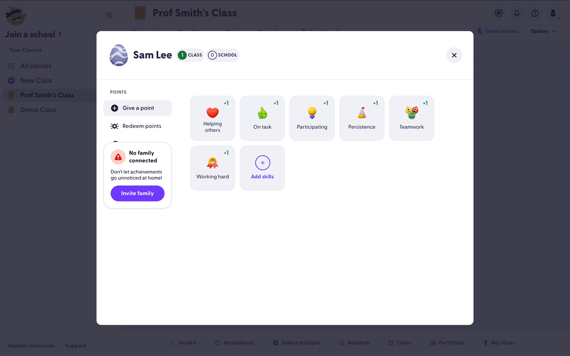 ClassDojo Web Education interface screenshot 22