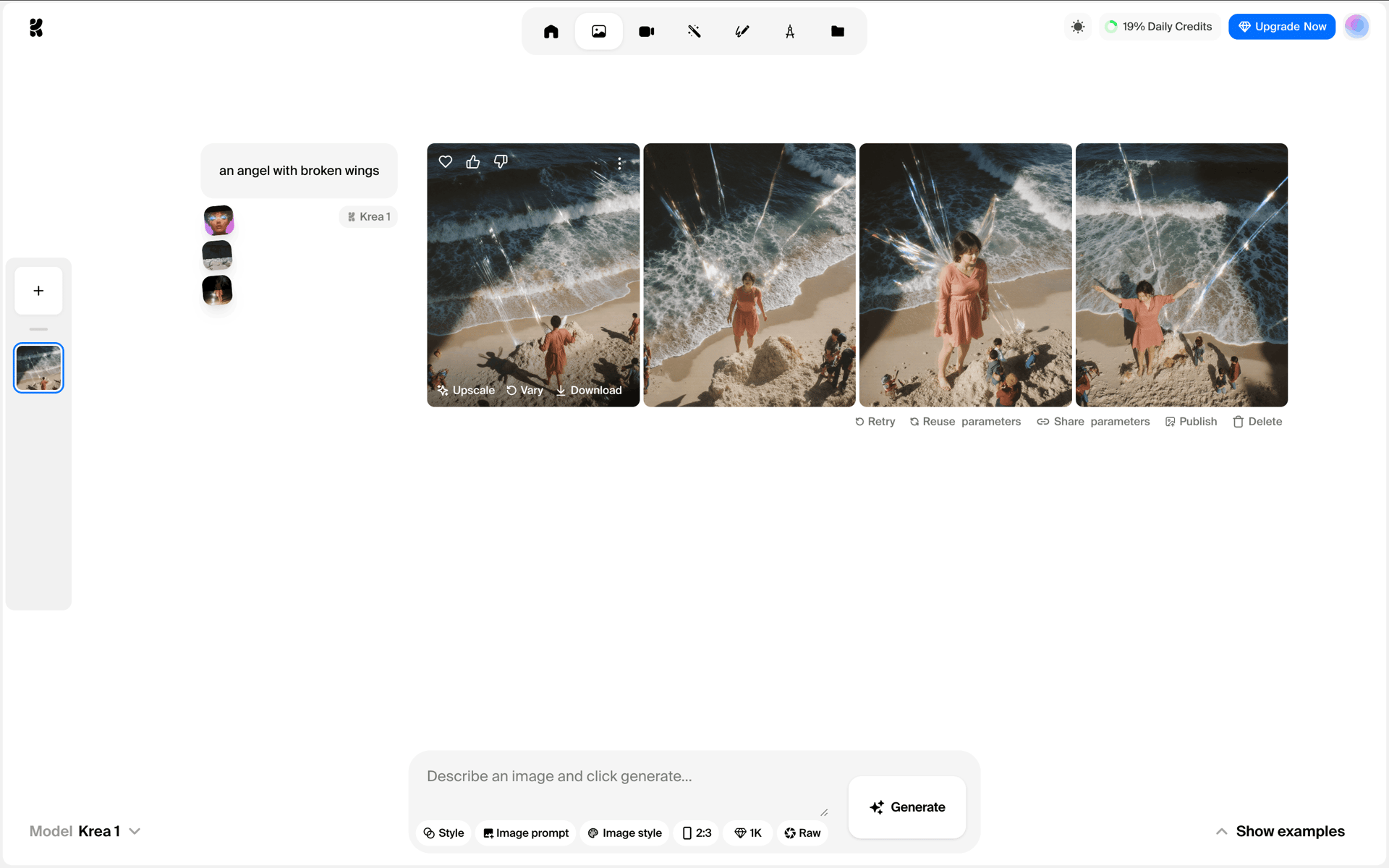 Krea AI Web Photo & Video interface screenshot 9