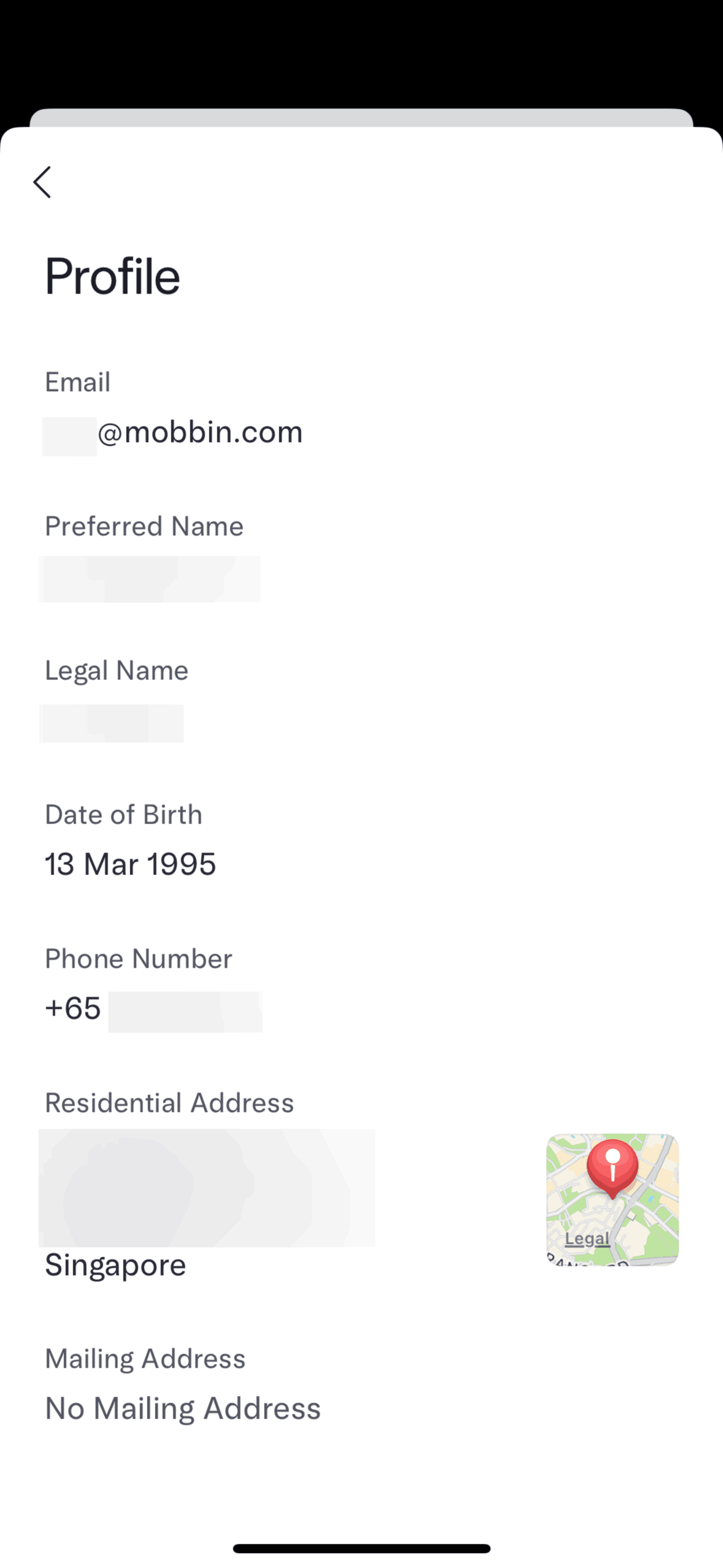 Mercury iOS Finance interface screenshot 8