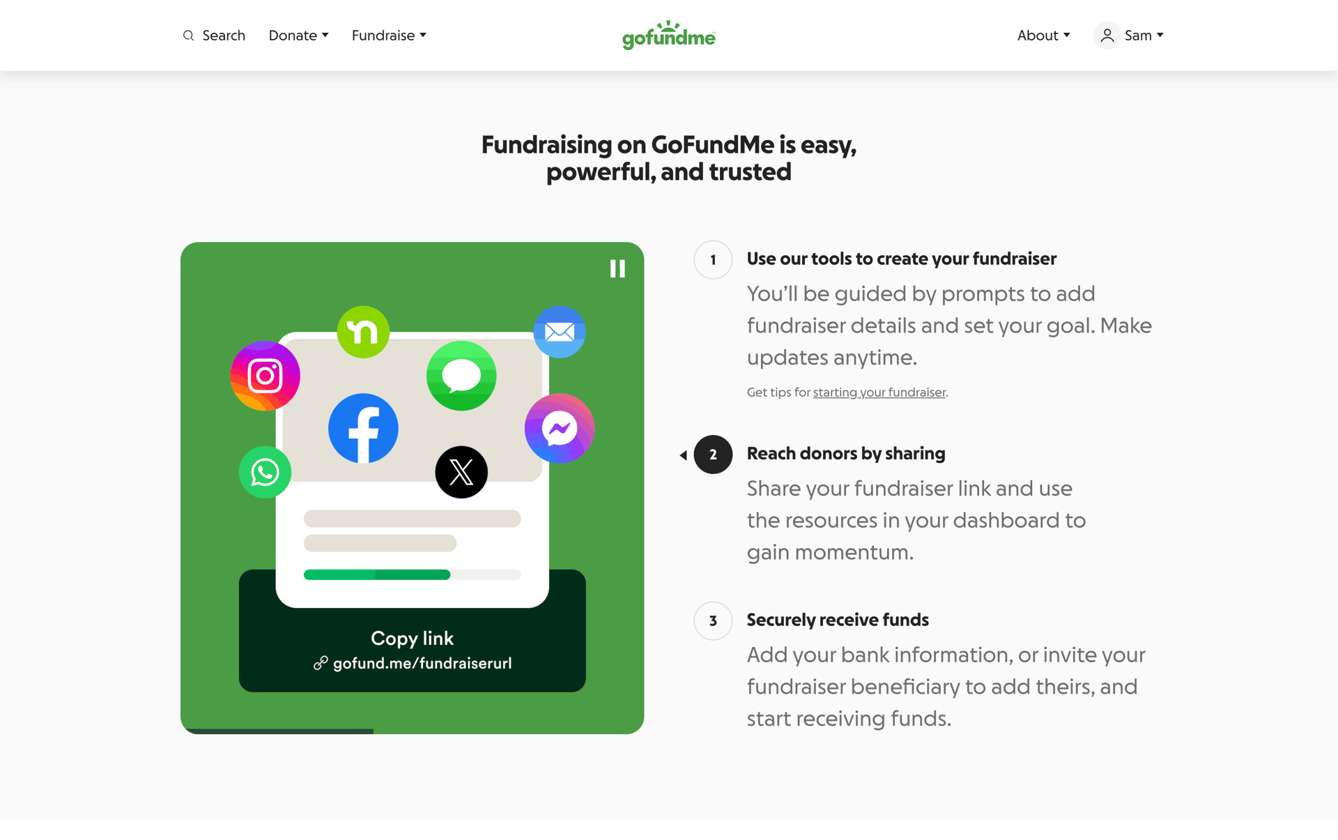 GoFundMe Web Finance interface screenshot 10