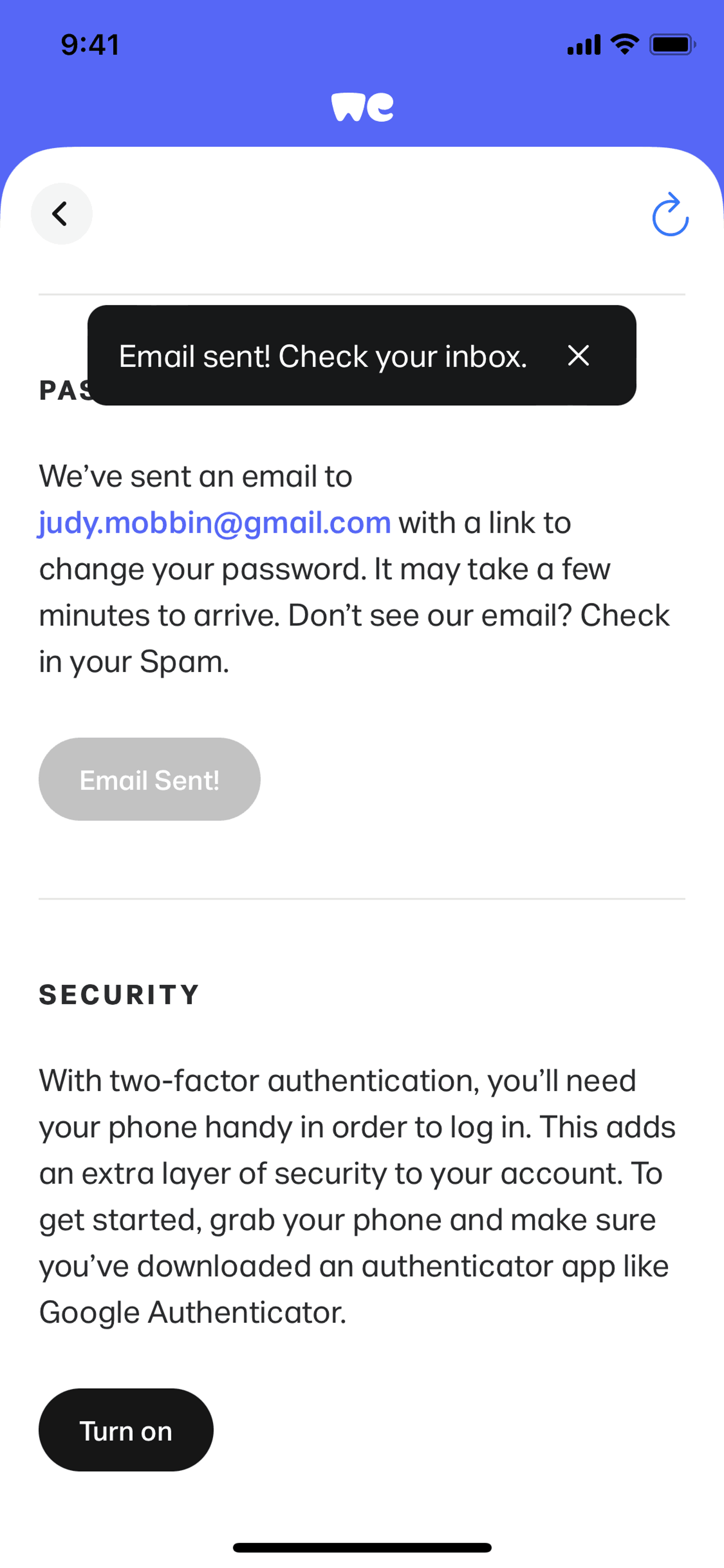 WeTransfer iOS Productivity interface screenshot 24