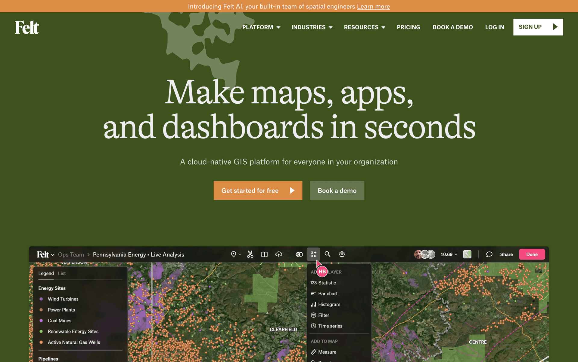 Felt Web mapping interface screenshot 1