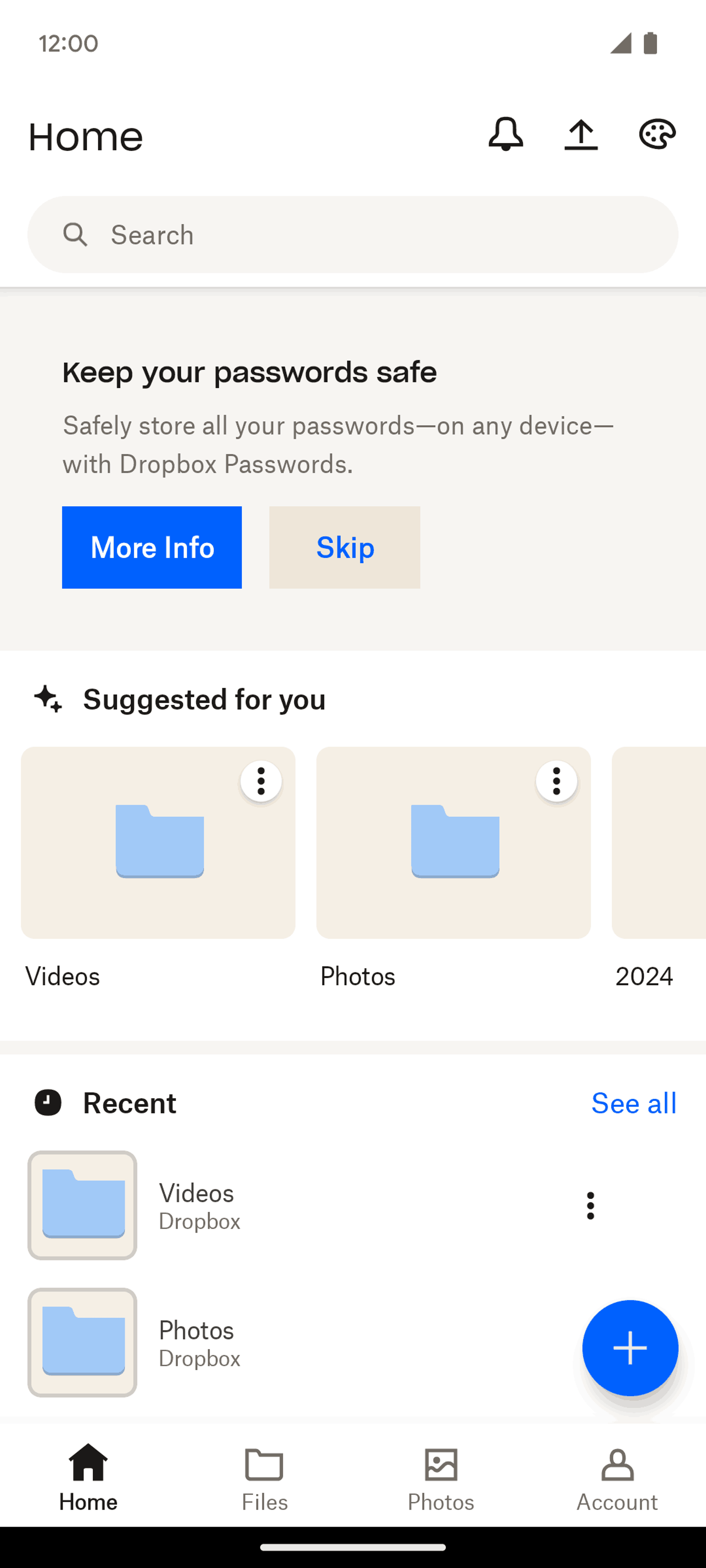 Dropbox Android Productivity interface screenshot 2