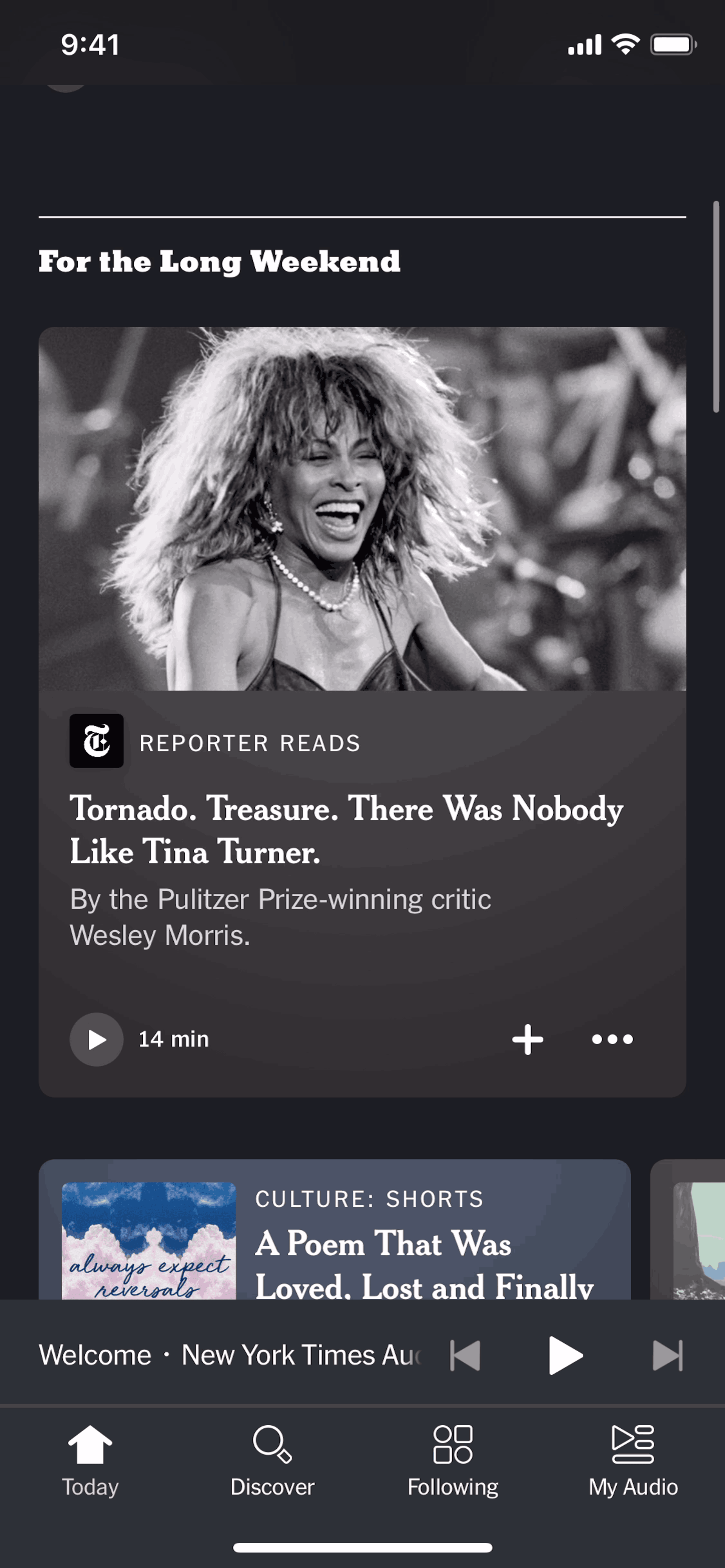 NYT Audio iOS Music & Audio interface screenshot 3