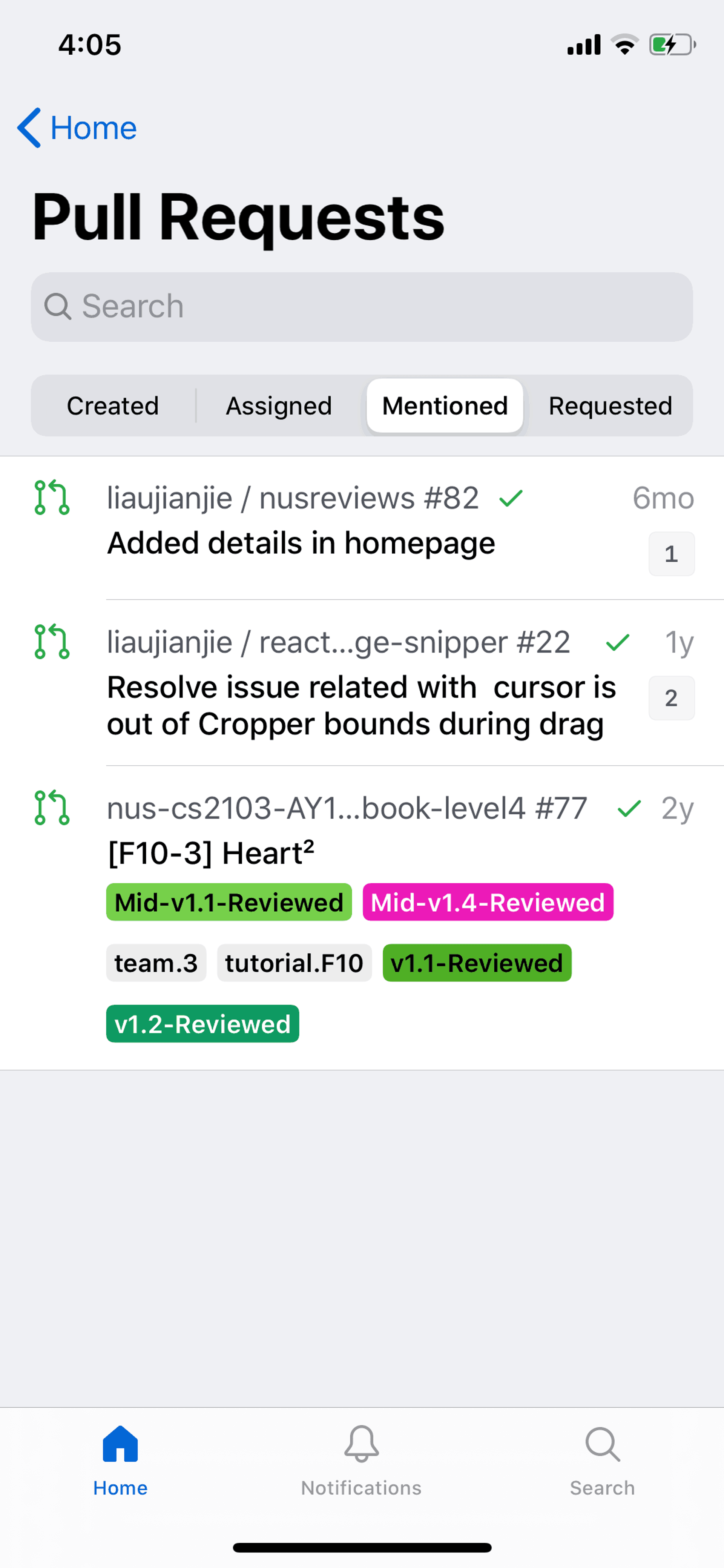 GitHub iOS Developer Tools interface screenshot 24