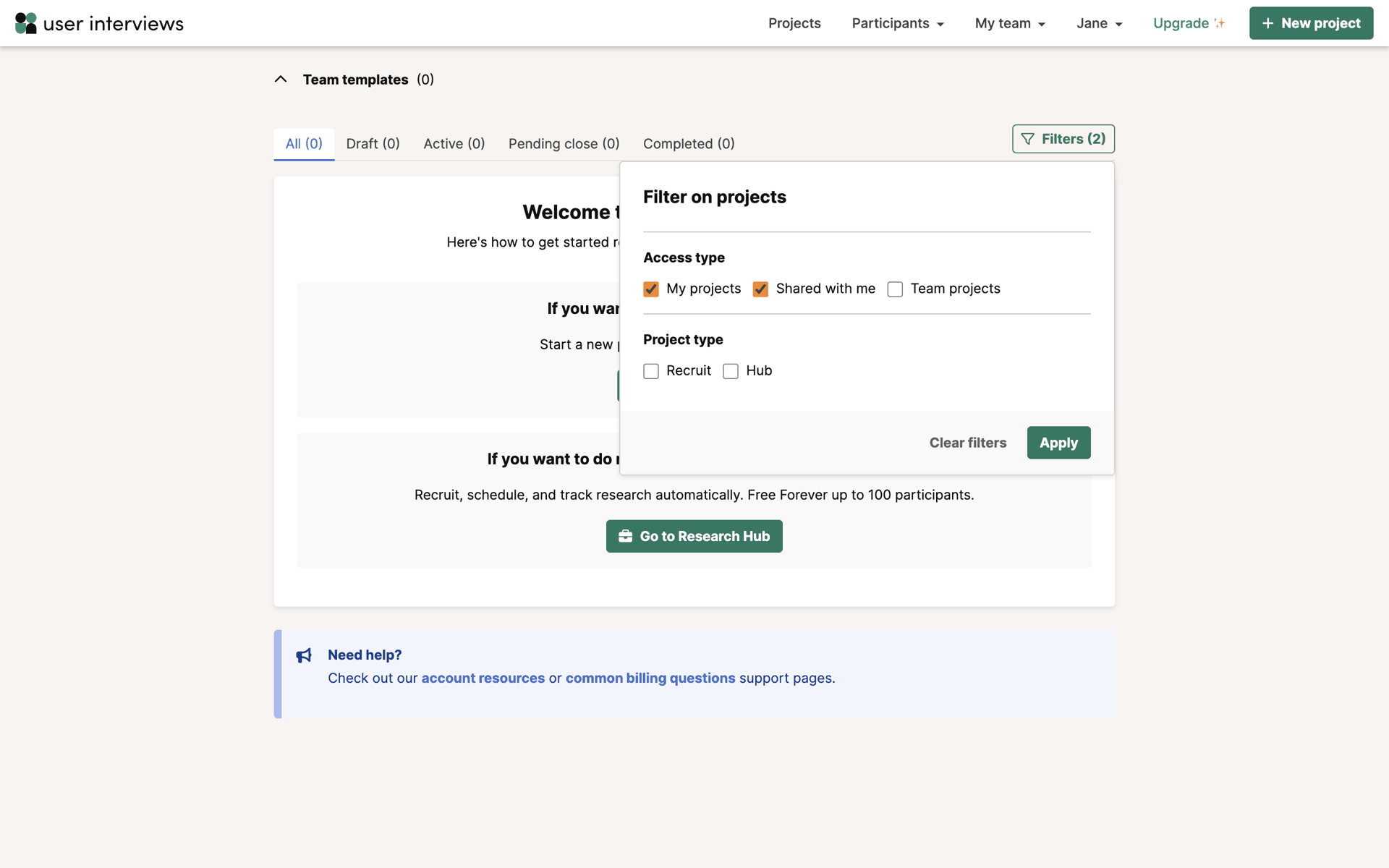 User Interviews Web Business interface screenshot 22