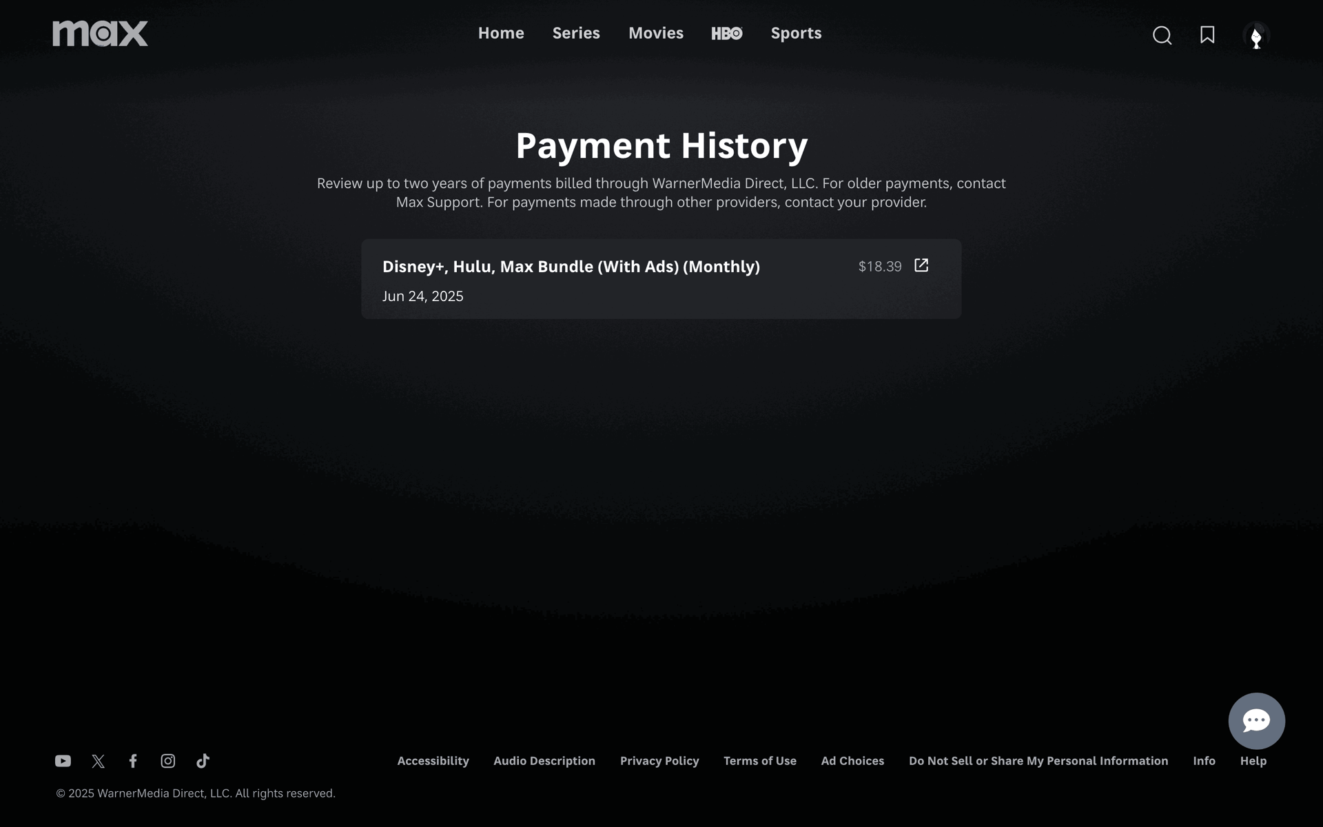 HBO Max Web Entertainment interface screenshot 3