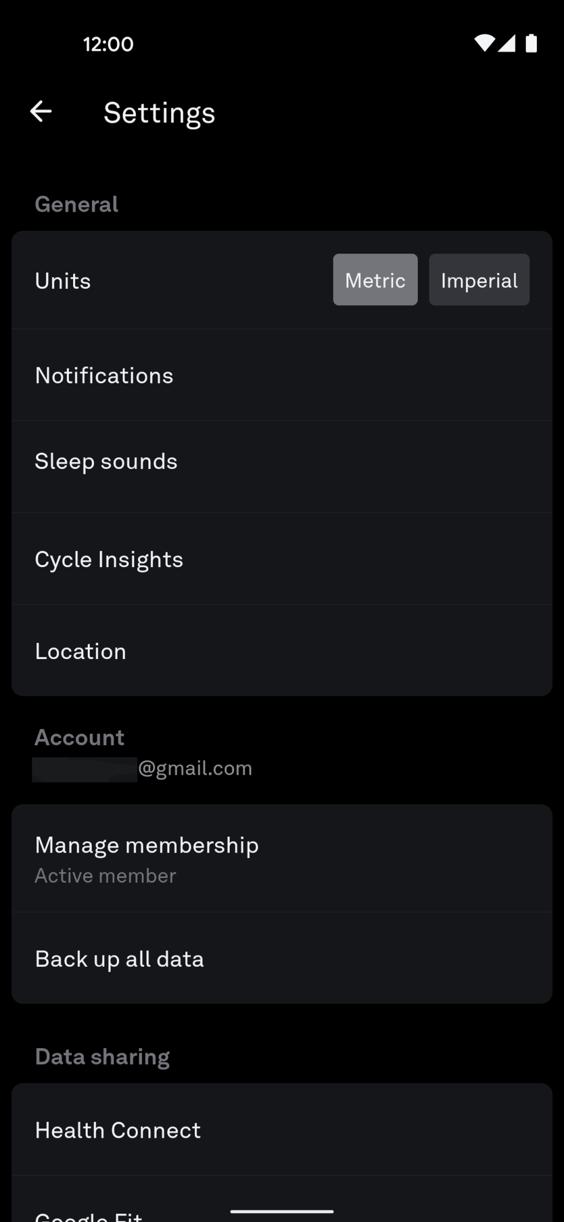 Oura Android Health & Fitness interface screenshot 16