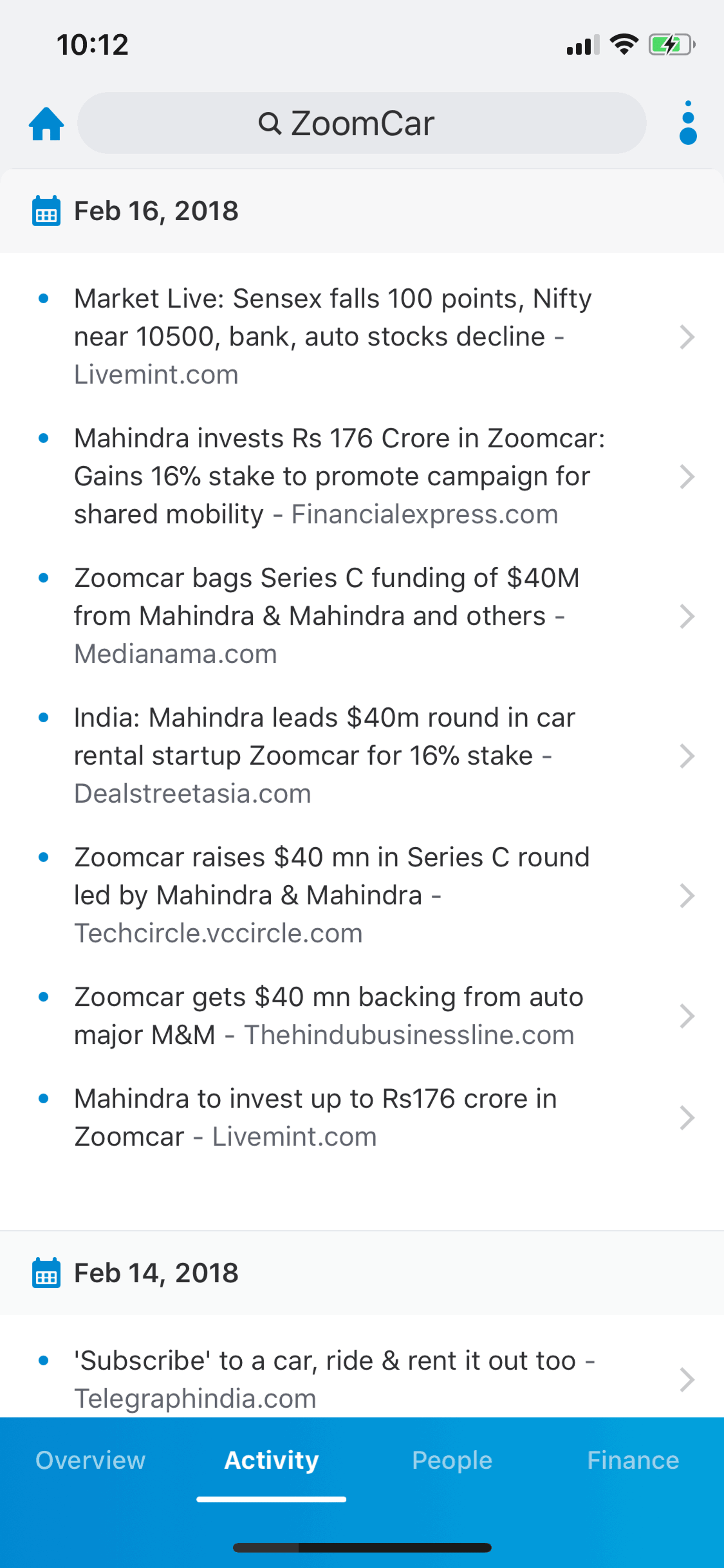 Crunchbase iOS Business interface screenshot 15