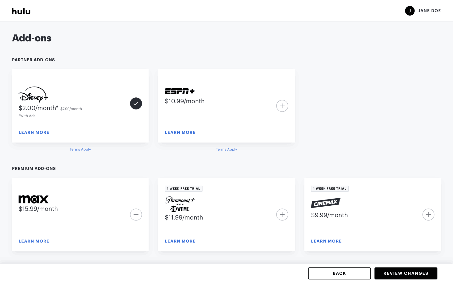 Hulu Web Entertainment interface screenshot 6