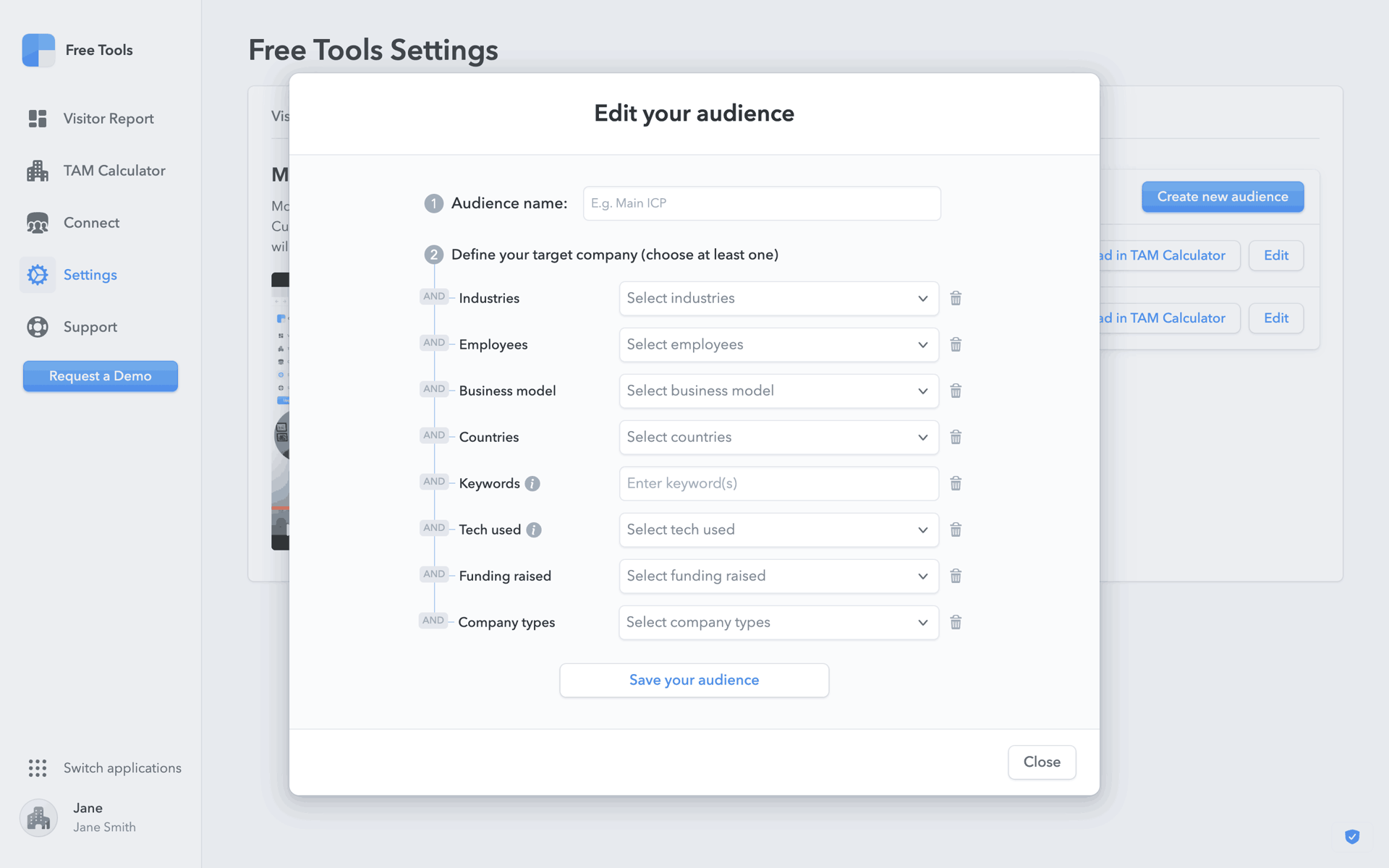 Clearbit Web Business interface screenshot 24