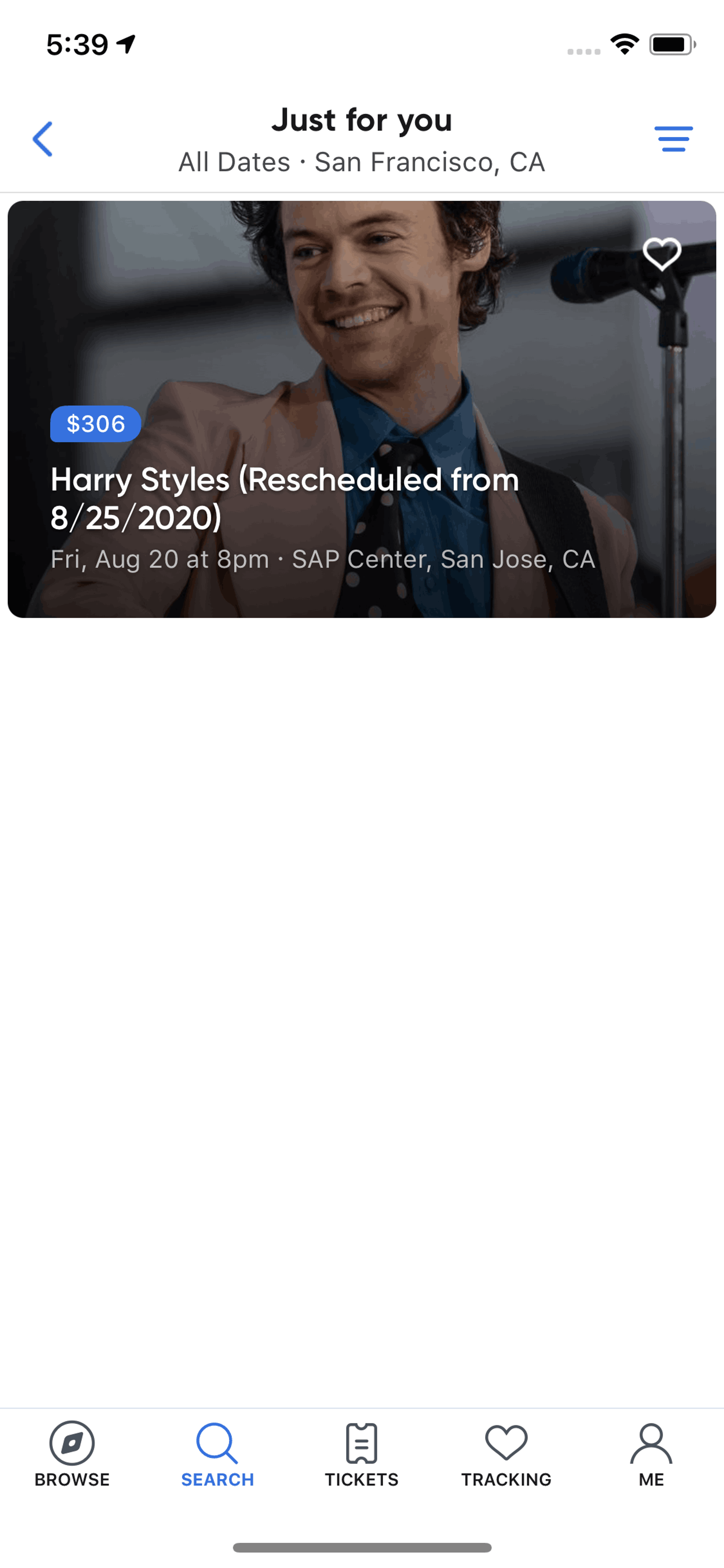 SeatGeek iOS Entertainment interface screenshot 19