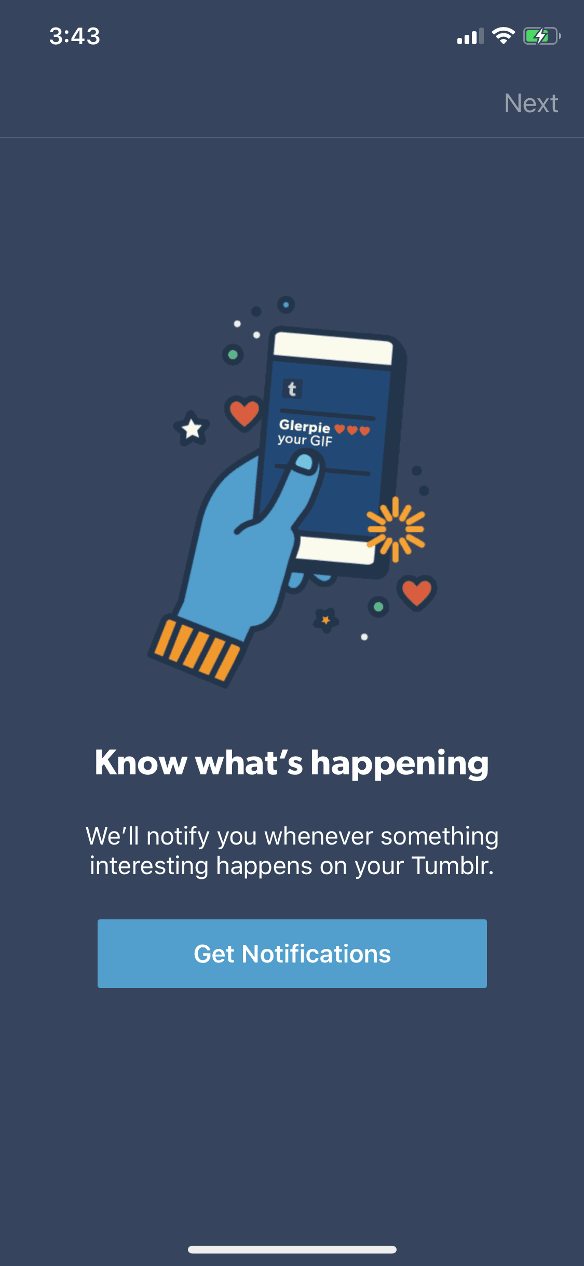 Tumblr iOS Social Networking interface screenshot 7