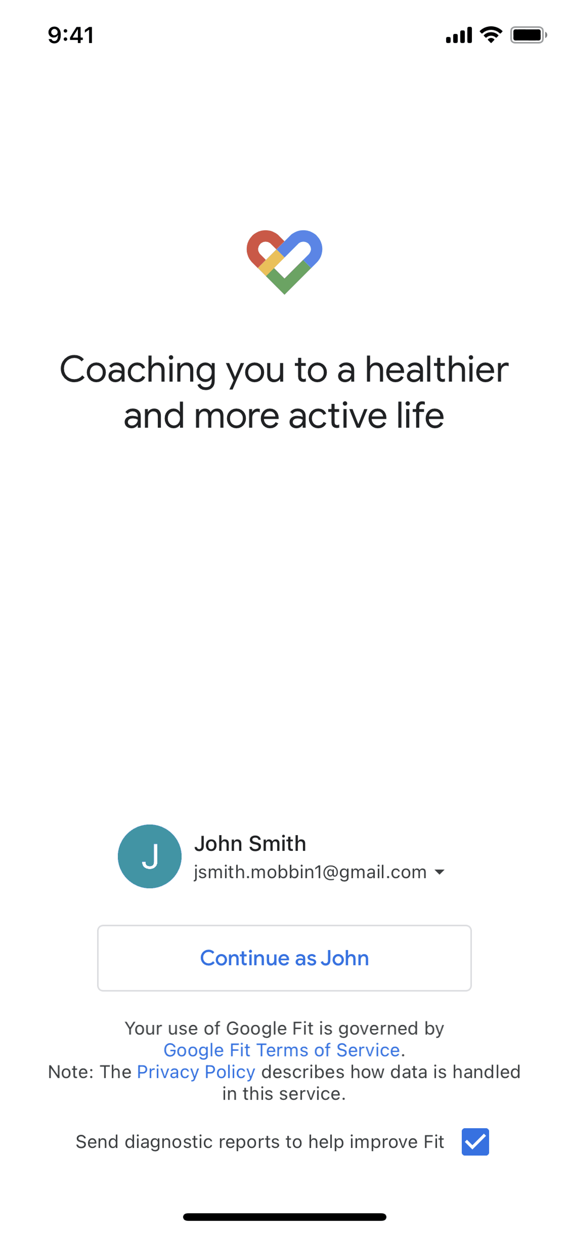 Google Fit iOS Health & Fitness interface screenshot 2
