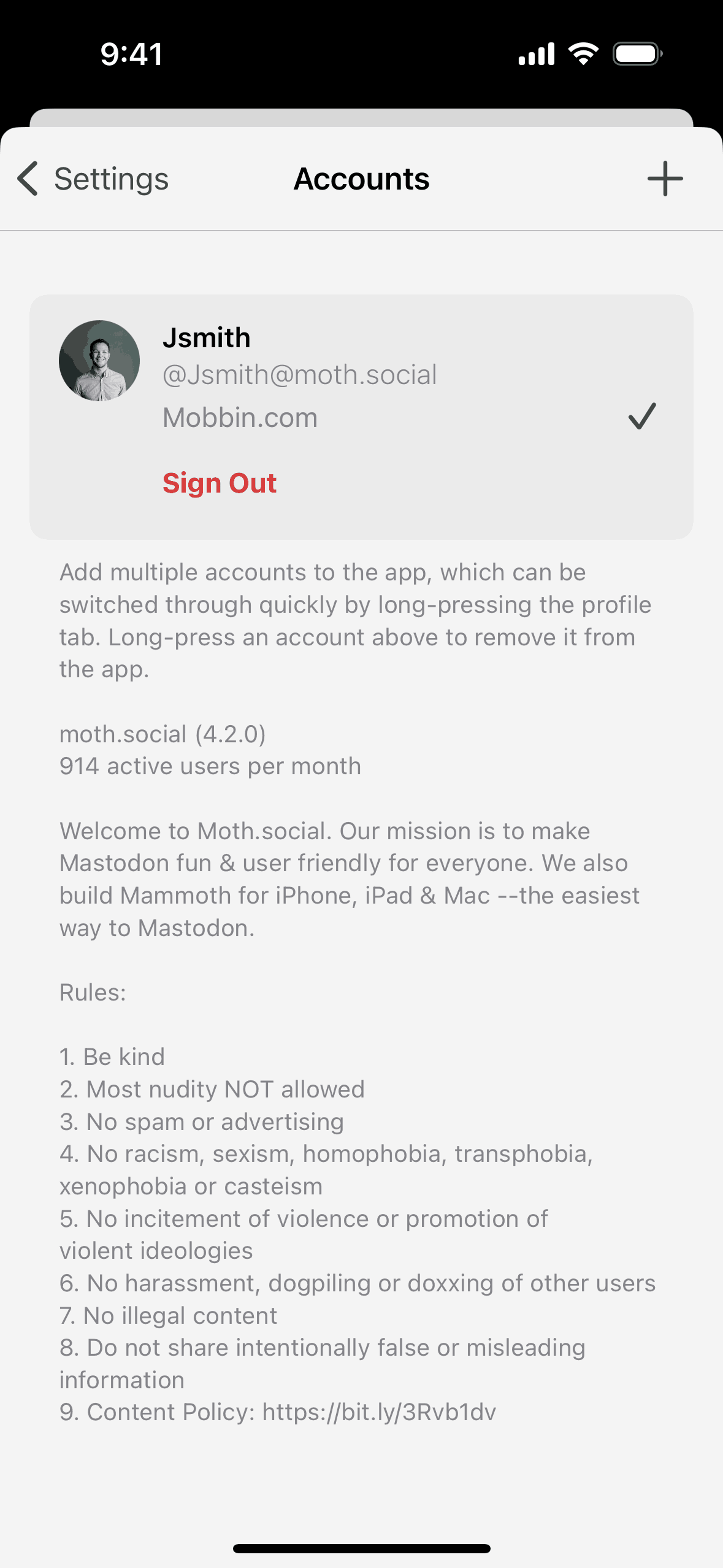 Mammoth iOS Social Networking interface screenshot 10