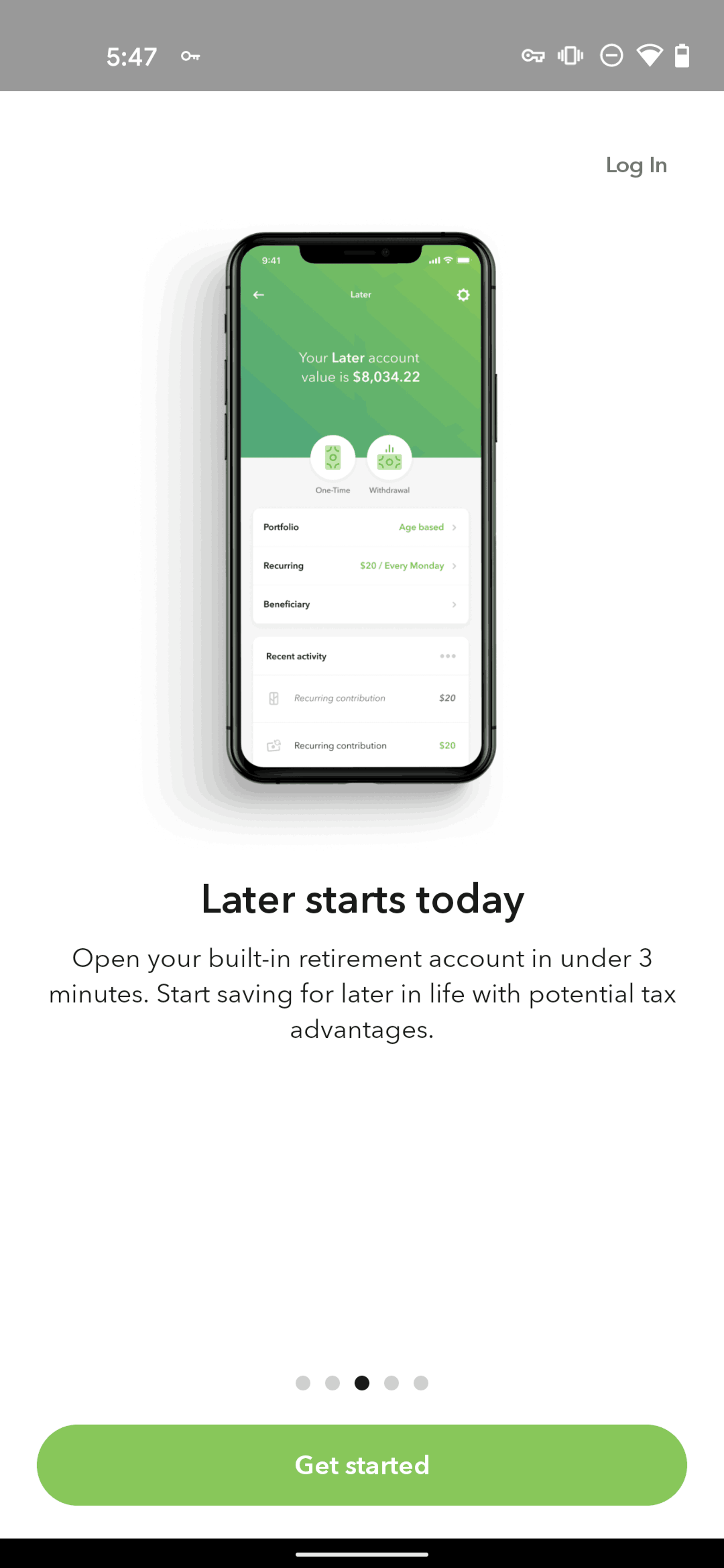 Acorns Android Finance interface screenshot 4