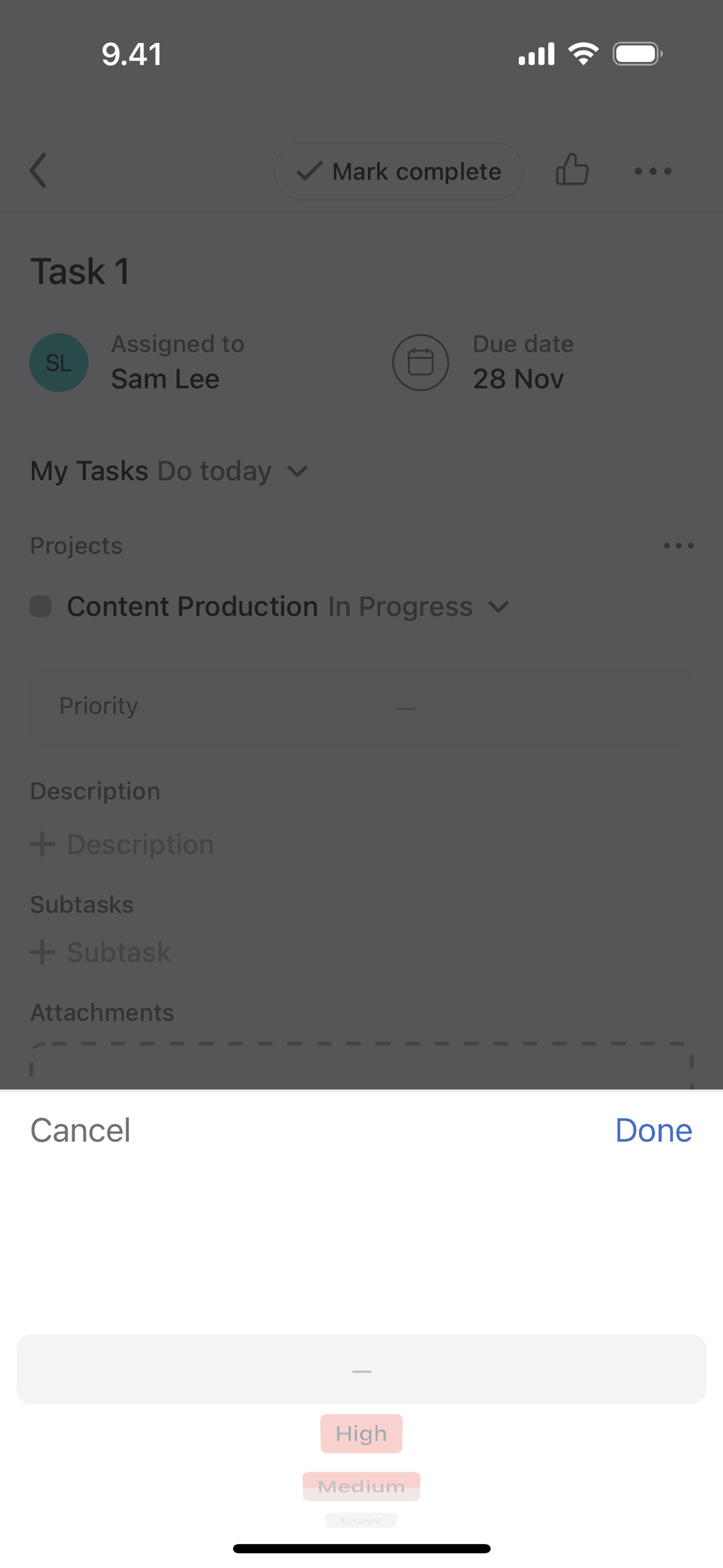 Asana iOS Business interface screenshot 14