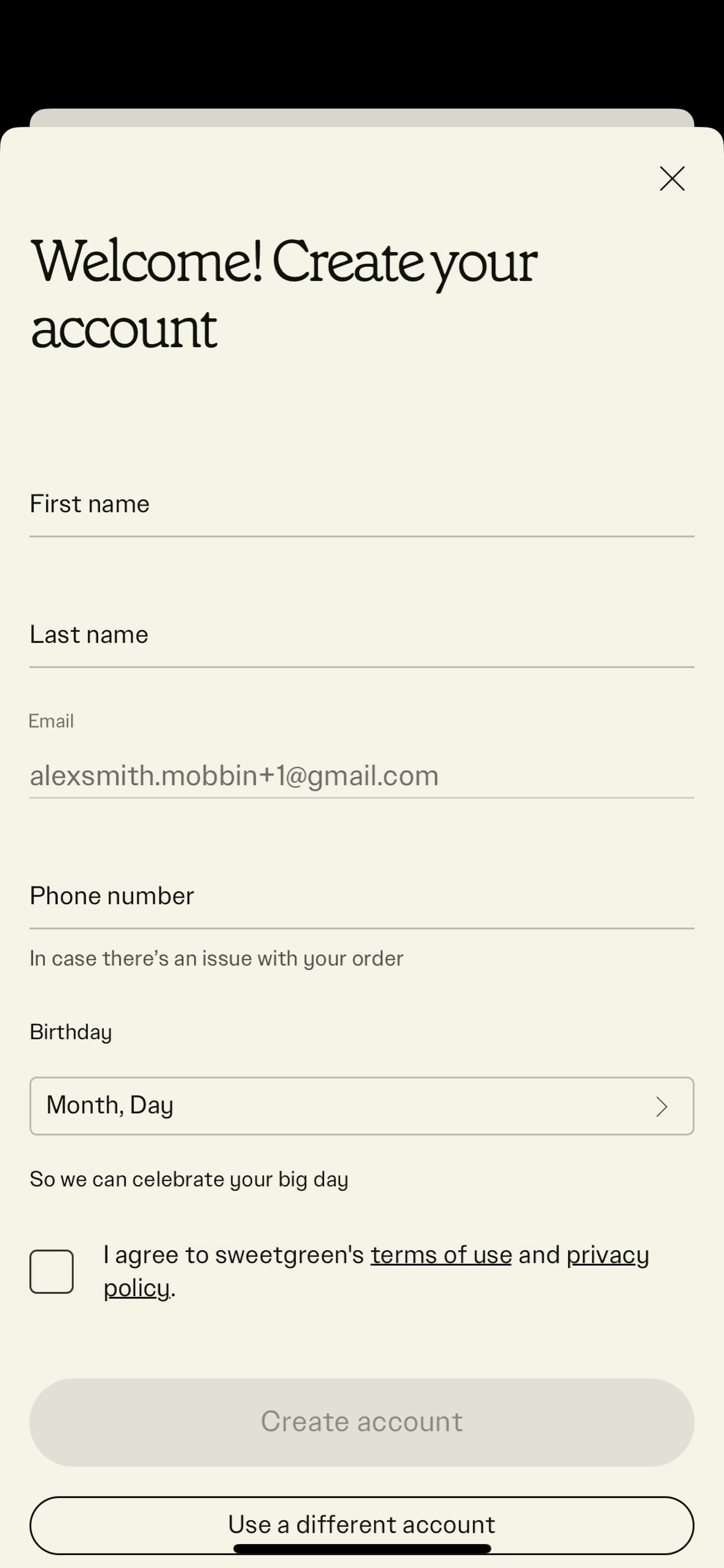 sweetgreen iOS Food & Drink interface screenshot 11