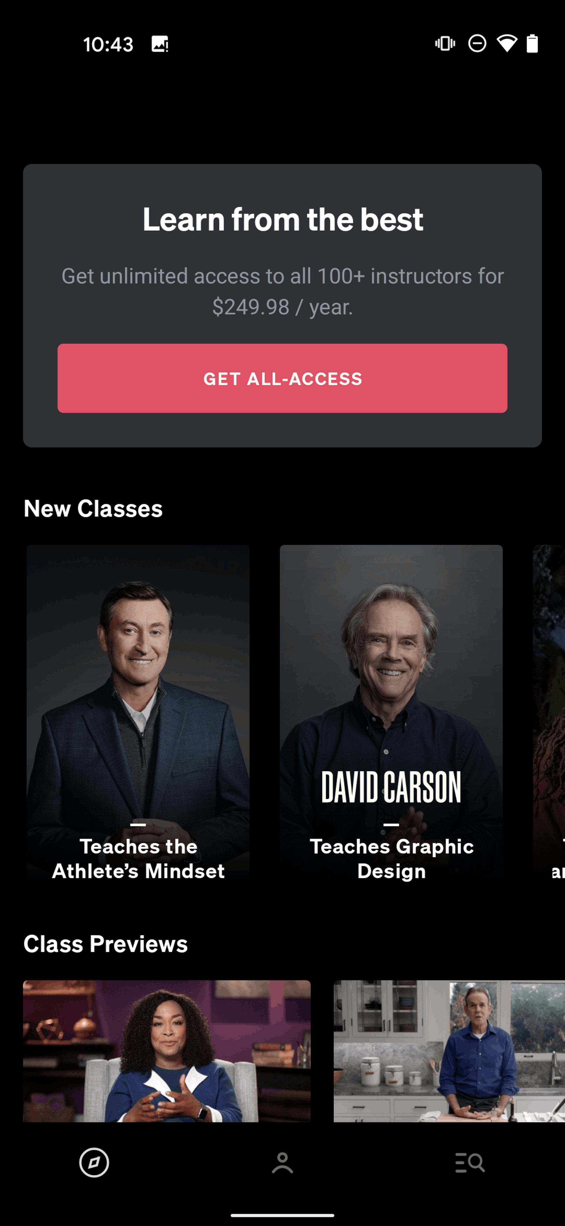 MasterClass Android Education interface screenshot 13