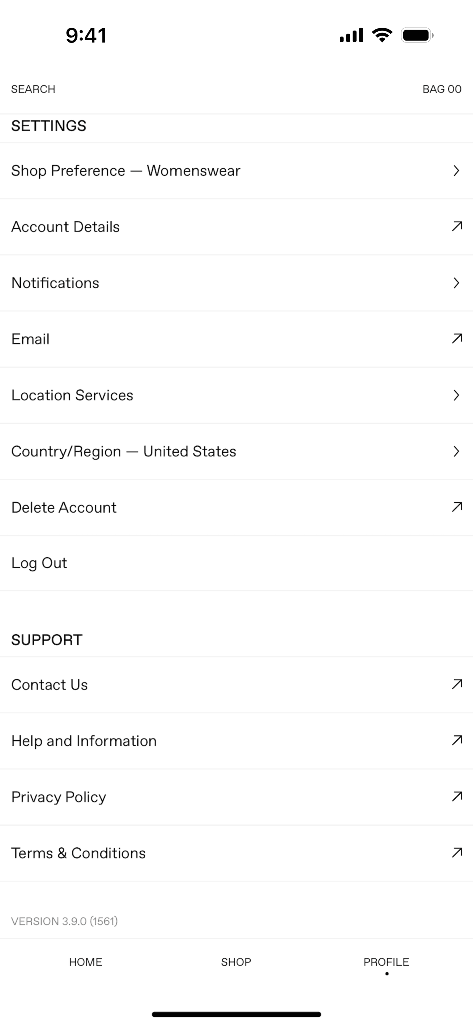 SSENSE iOS Shopping interface screenshot 2