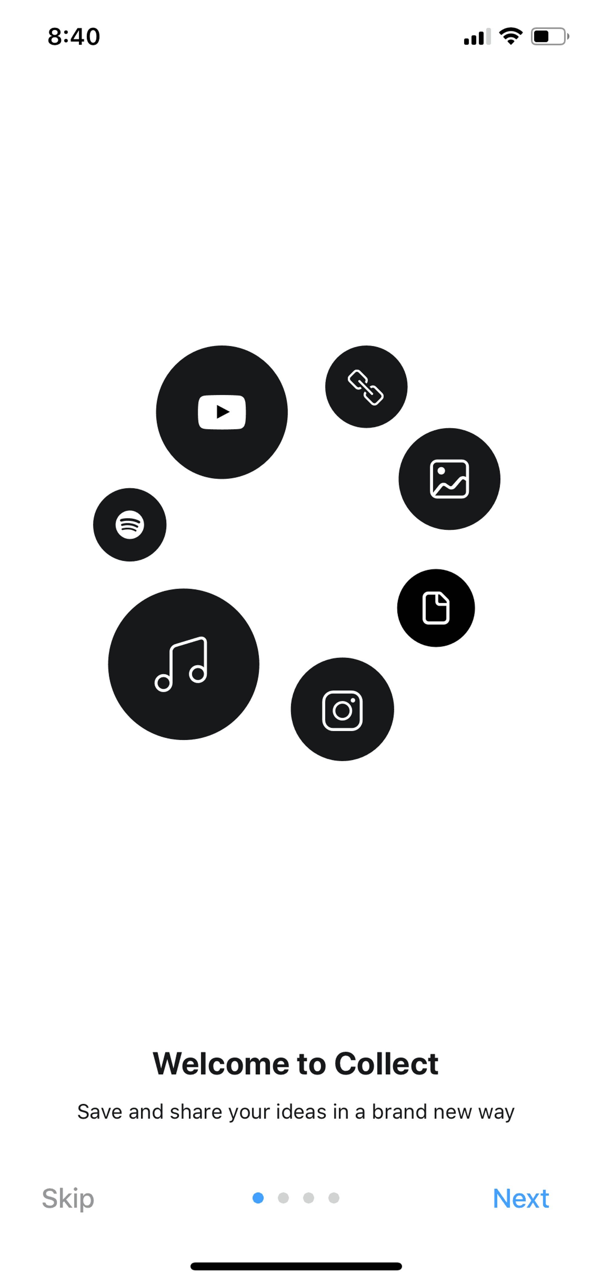 Collect iOS Productivity interface screenshot 2