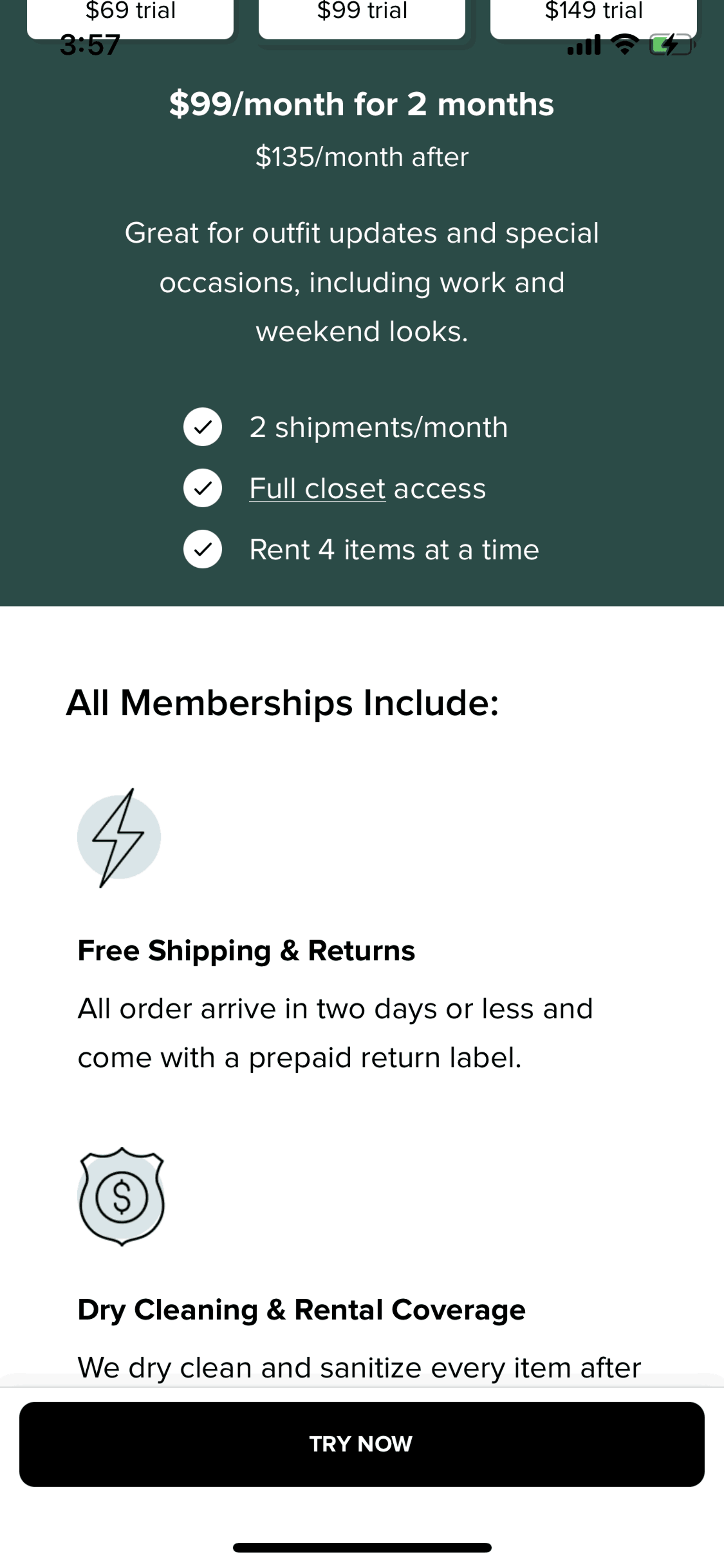 Rent the Runway iOS Shopping interface screenshot 24