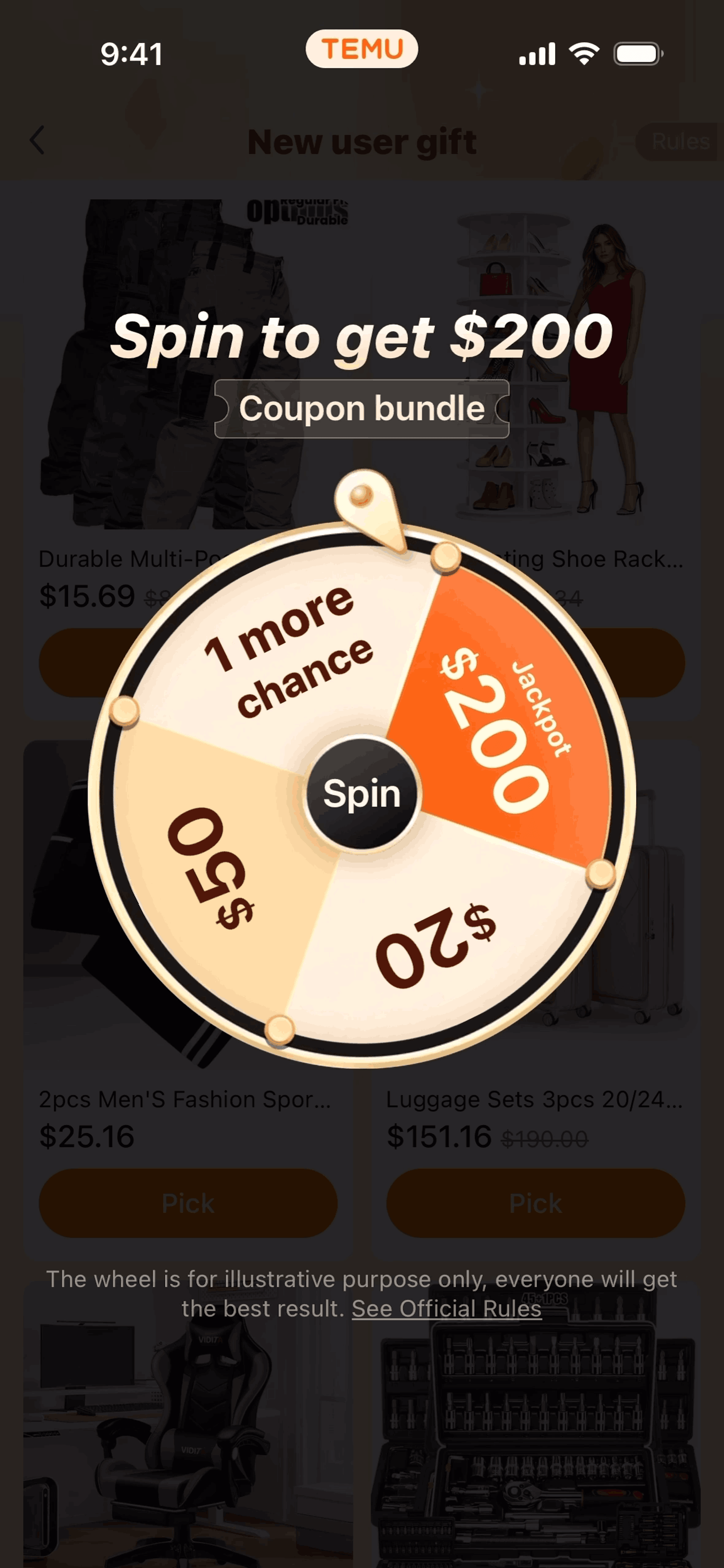 Temu iOS Shopping interface screenshot 13