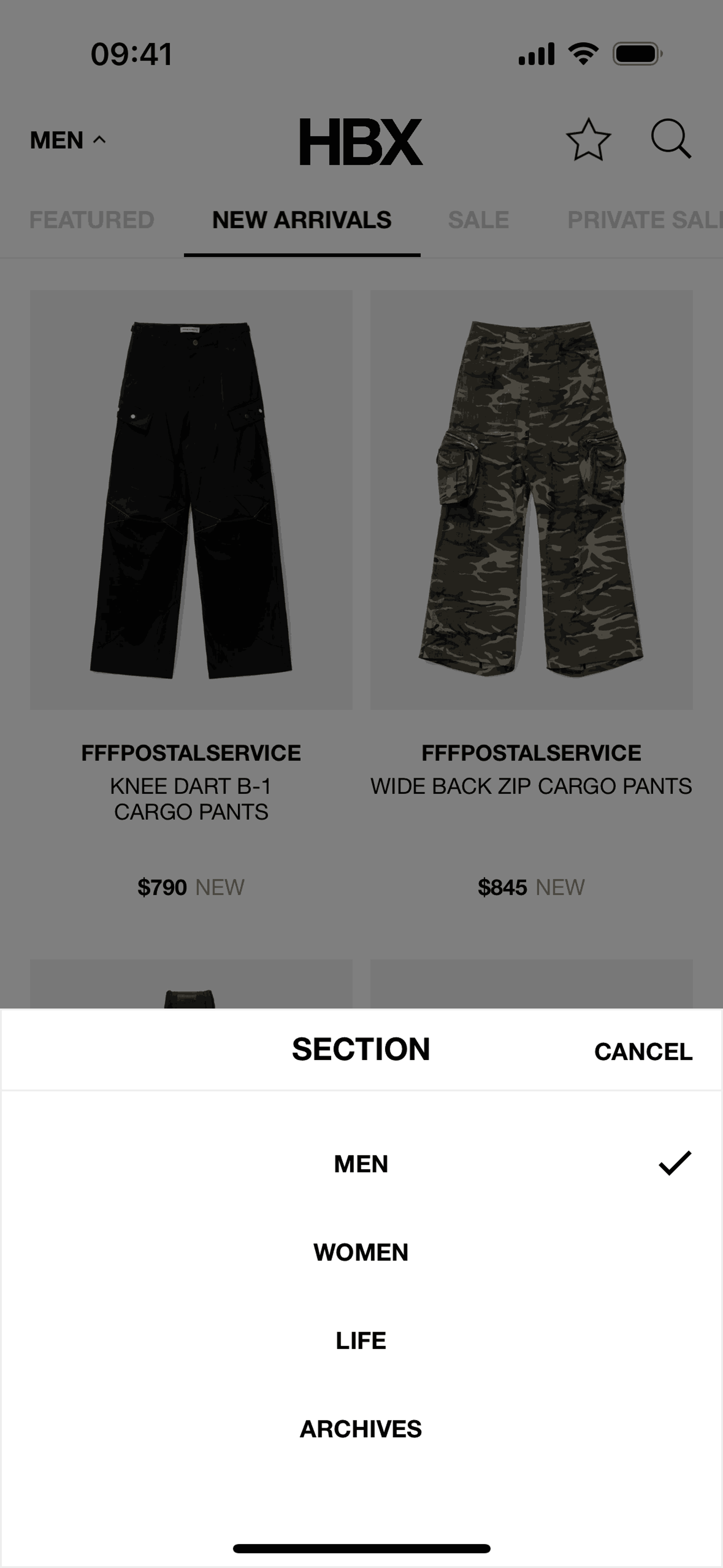 HBX iOS Shopping interface screenshot 20