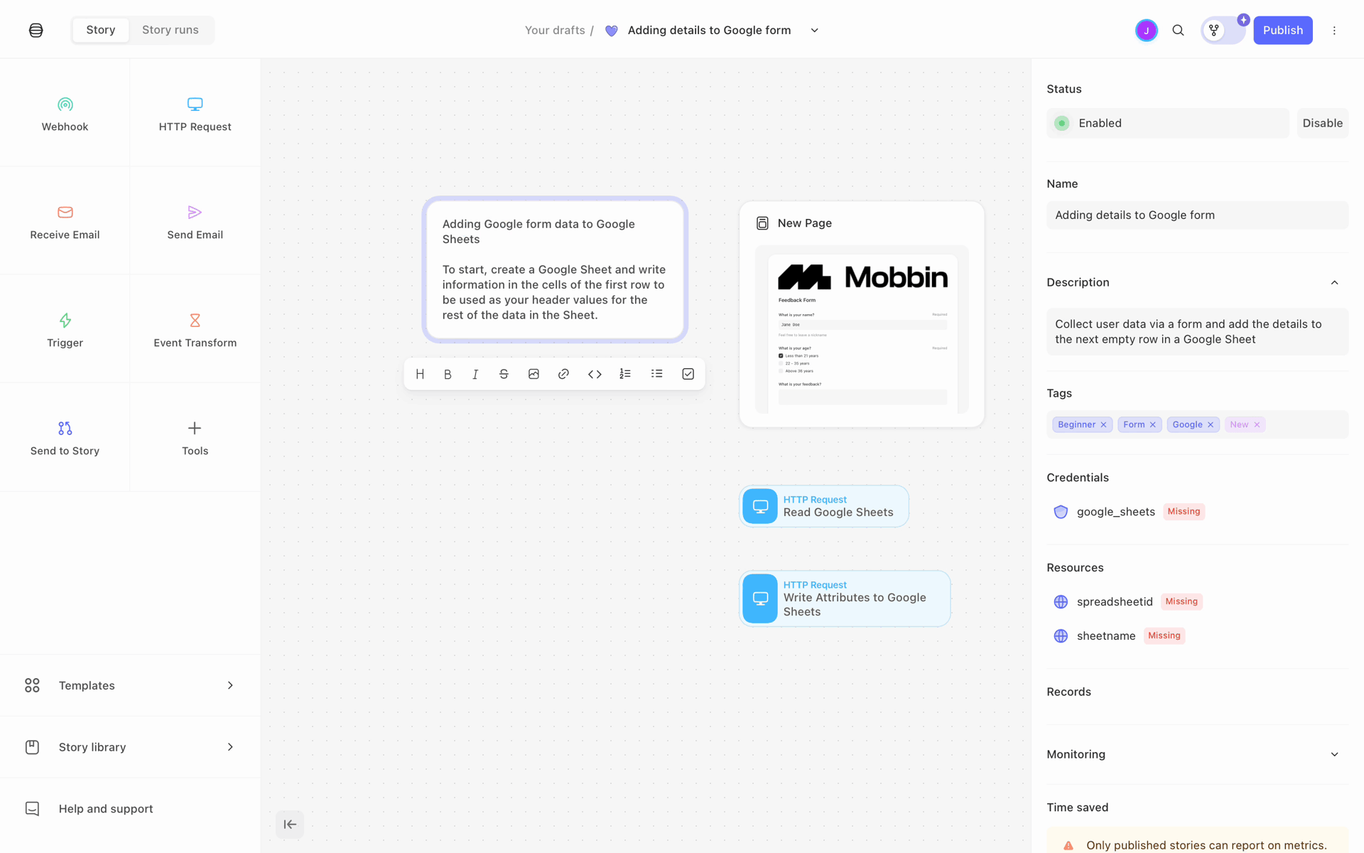 Tines Web Collaboration interface screenshot 21