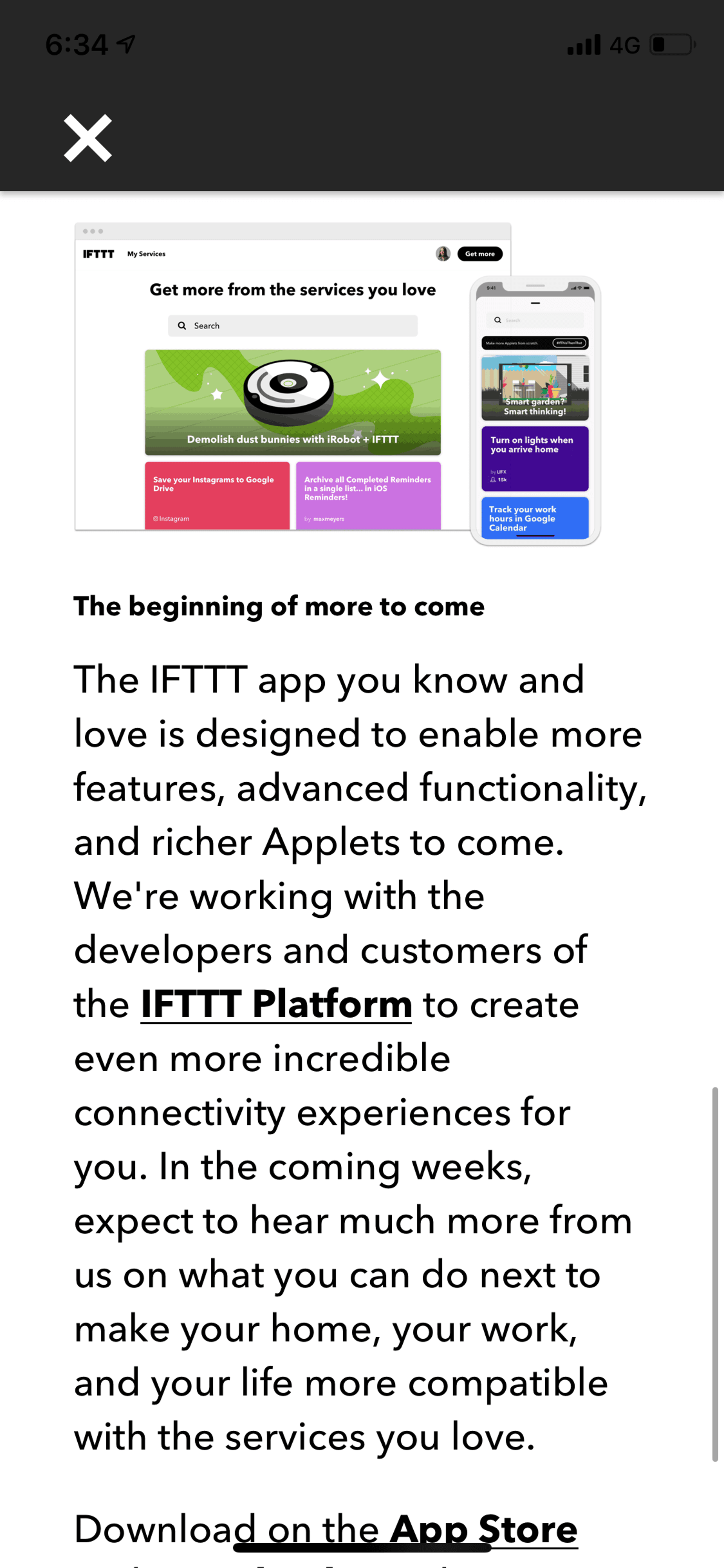 IFTTT iOS Productivity interface screenshot 9