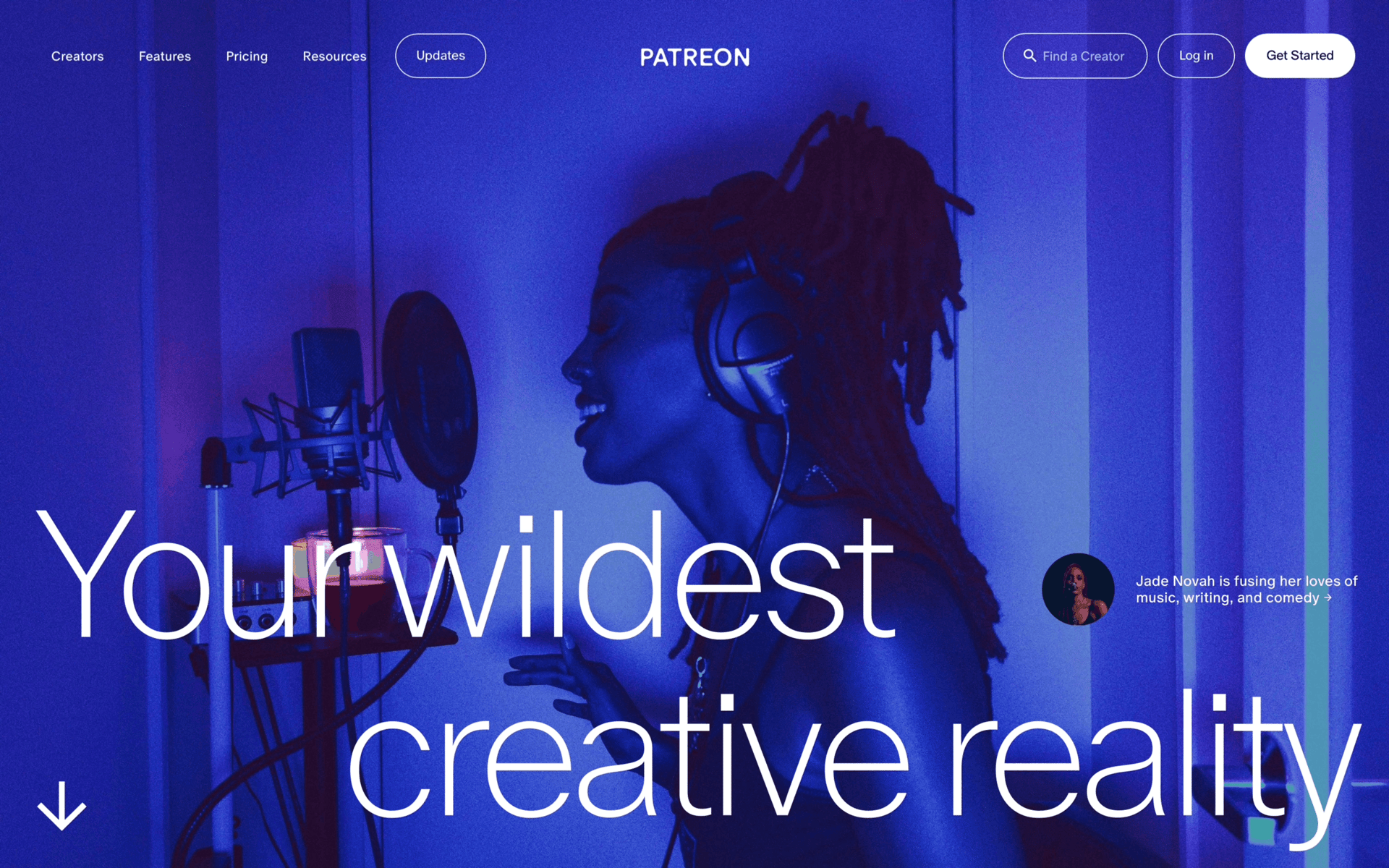 Patreon Web Social Networking interface screenshot 1