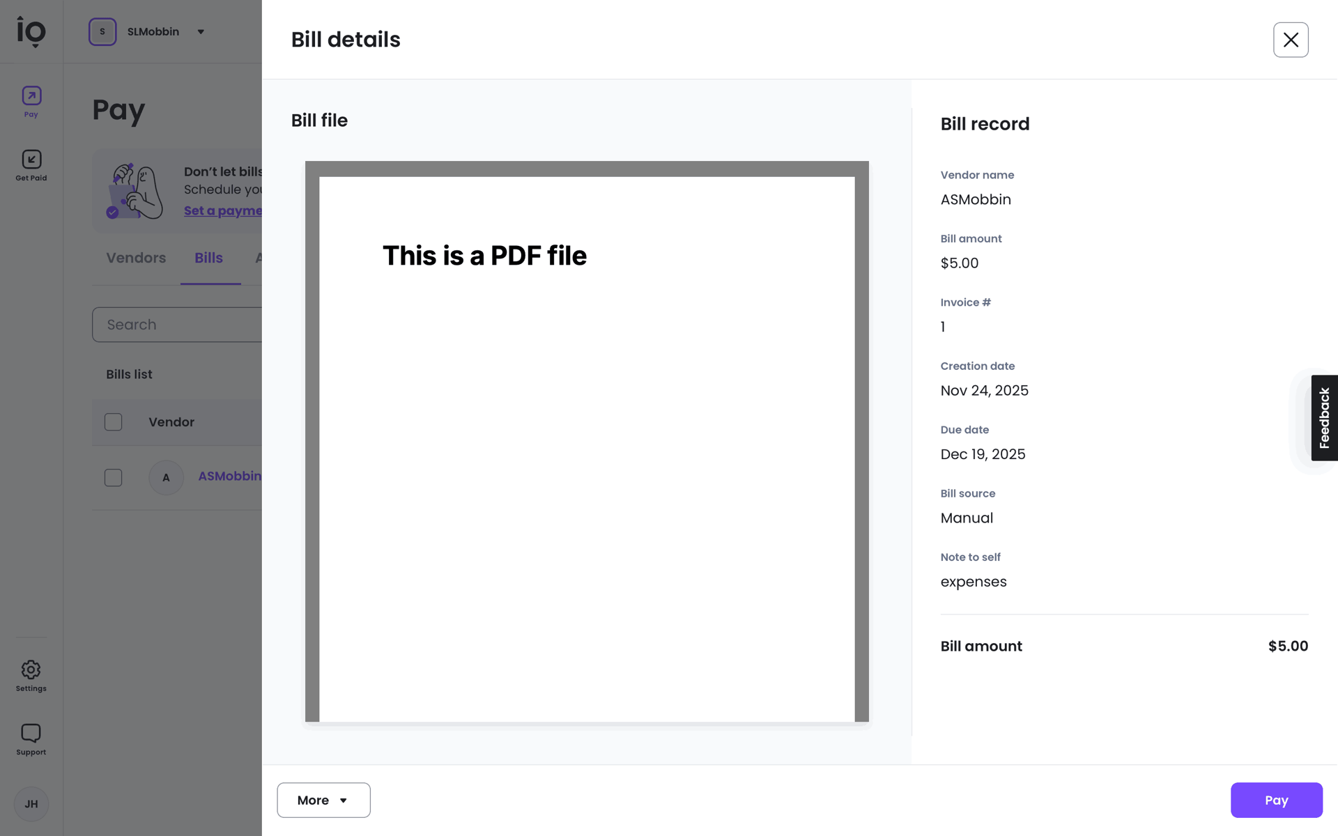 Melio Web Finance interface screenshot 21