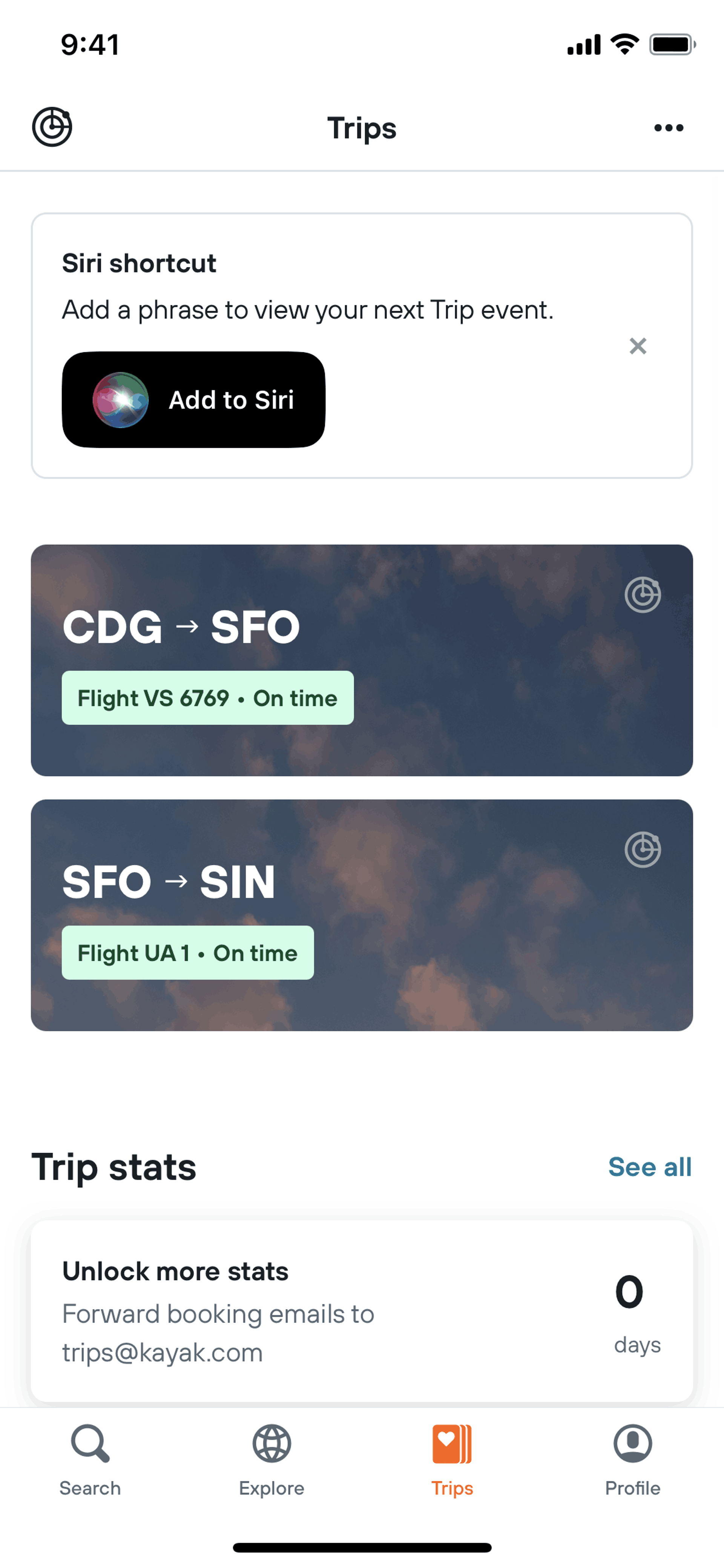 KAYAK iOS Travel & Transportation interface screenshot 3