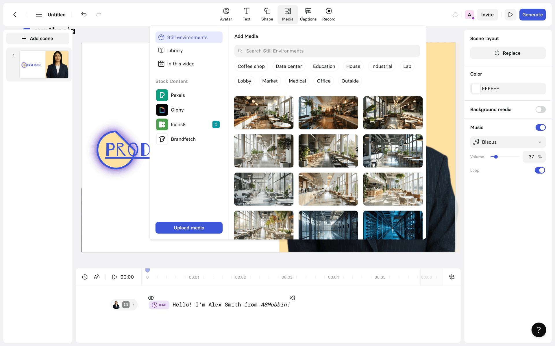 Synthesia Web Photo & Video interface screenshot 12
