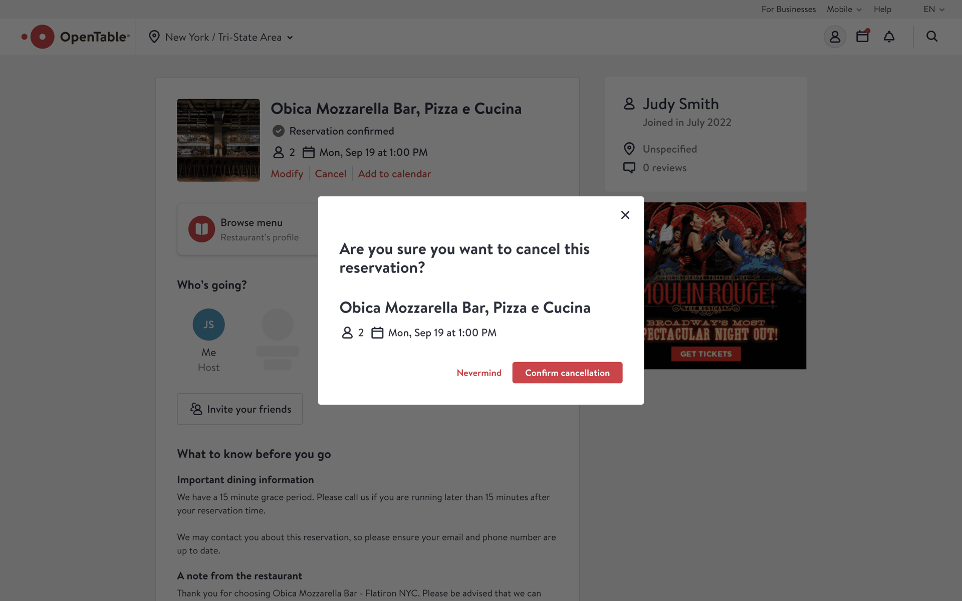 OpenTable Web Food & Drink interface screenshot 18